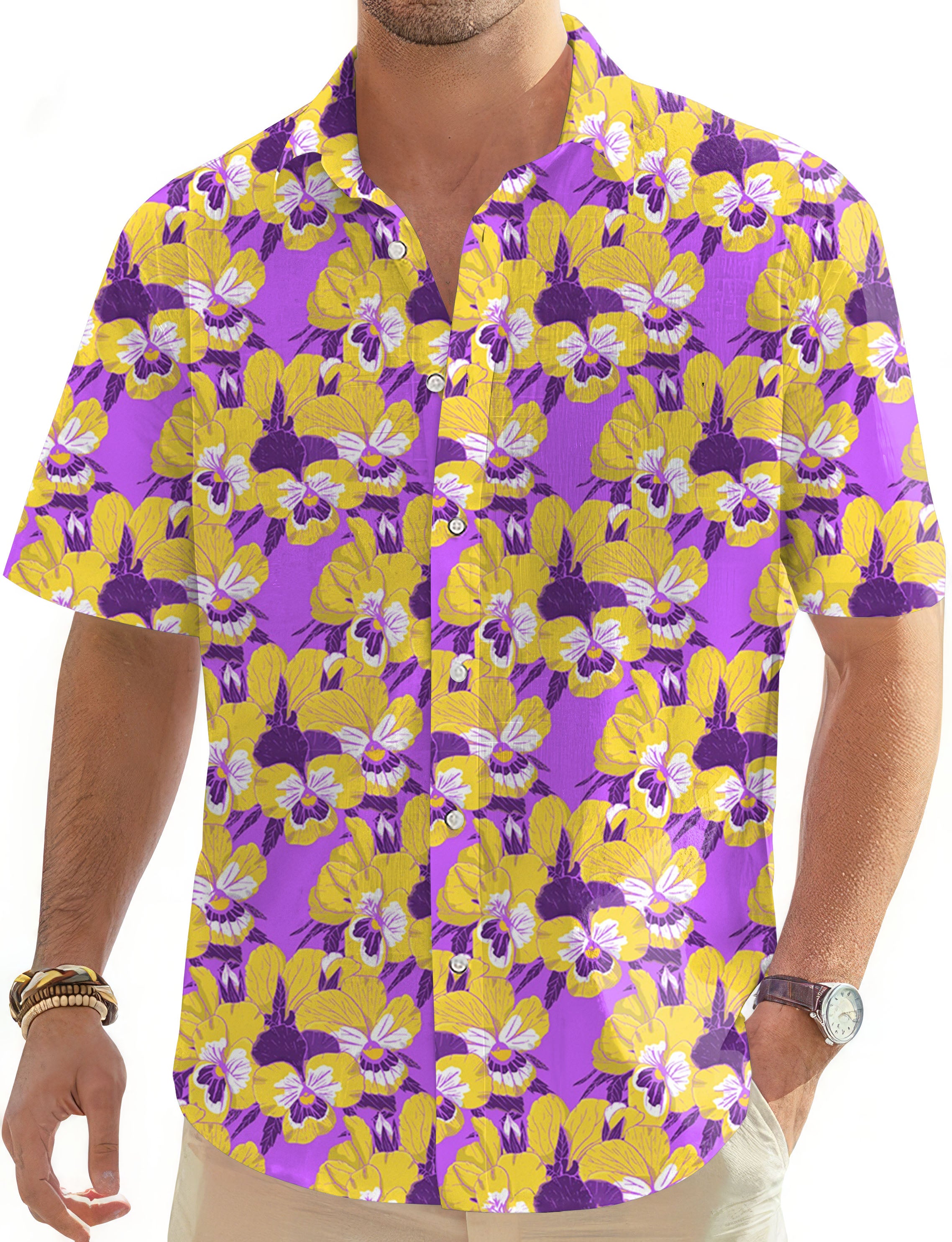 Hawaiian Time-Men's Golf Hawaiian Shirts Button Down Shirt