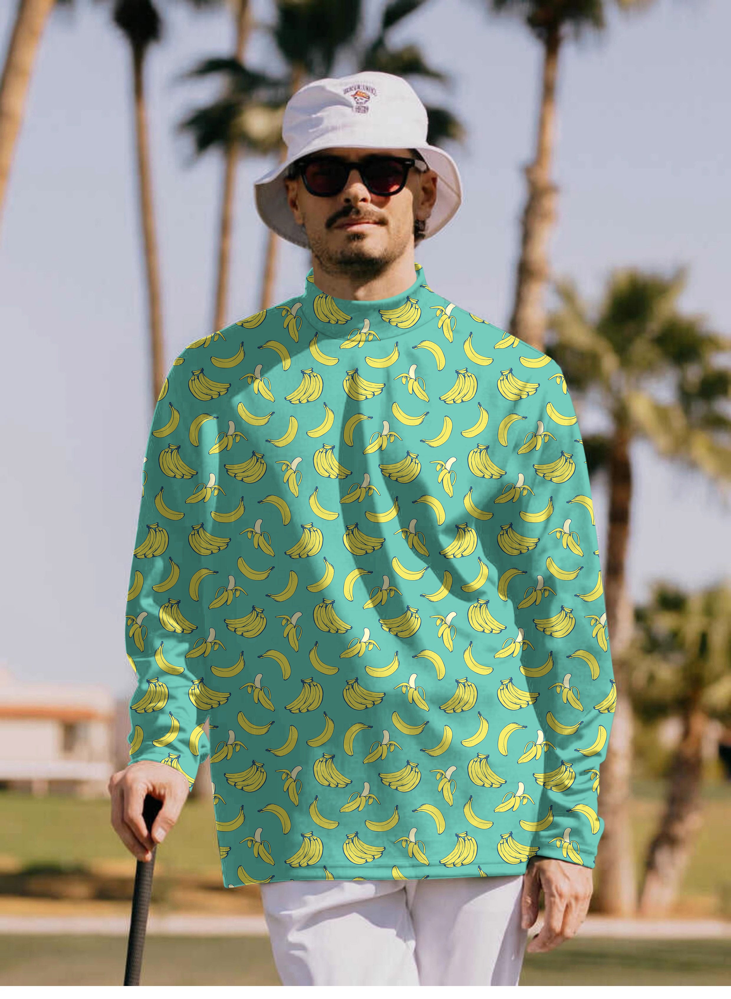 Banana Summer Pullover High neck Long/Short sleeve T-Shirt