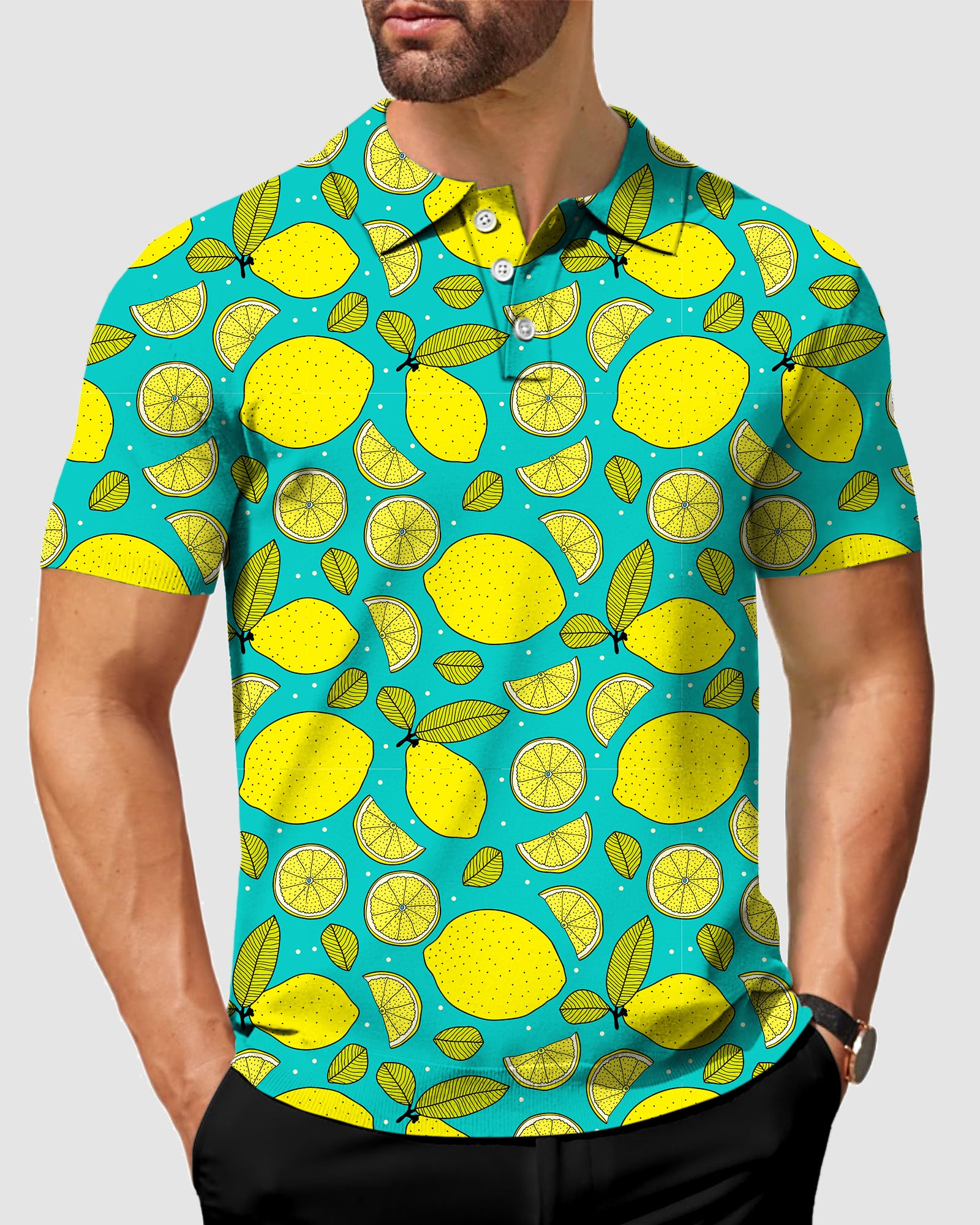 men's golf lemon polo