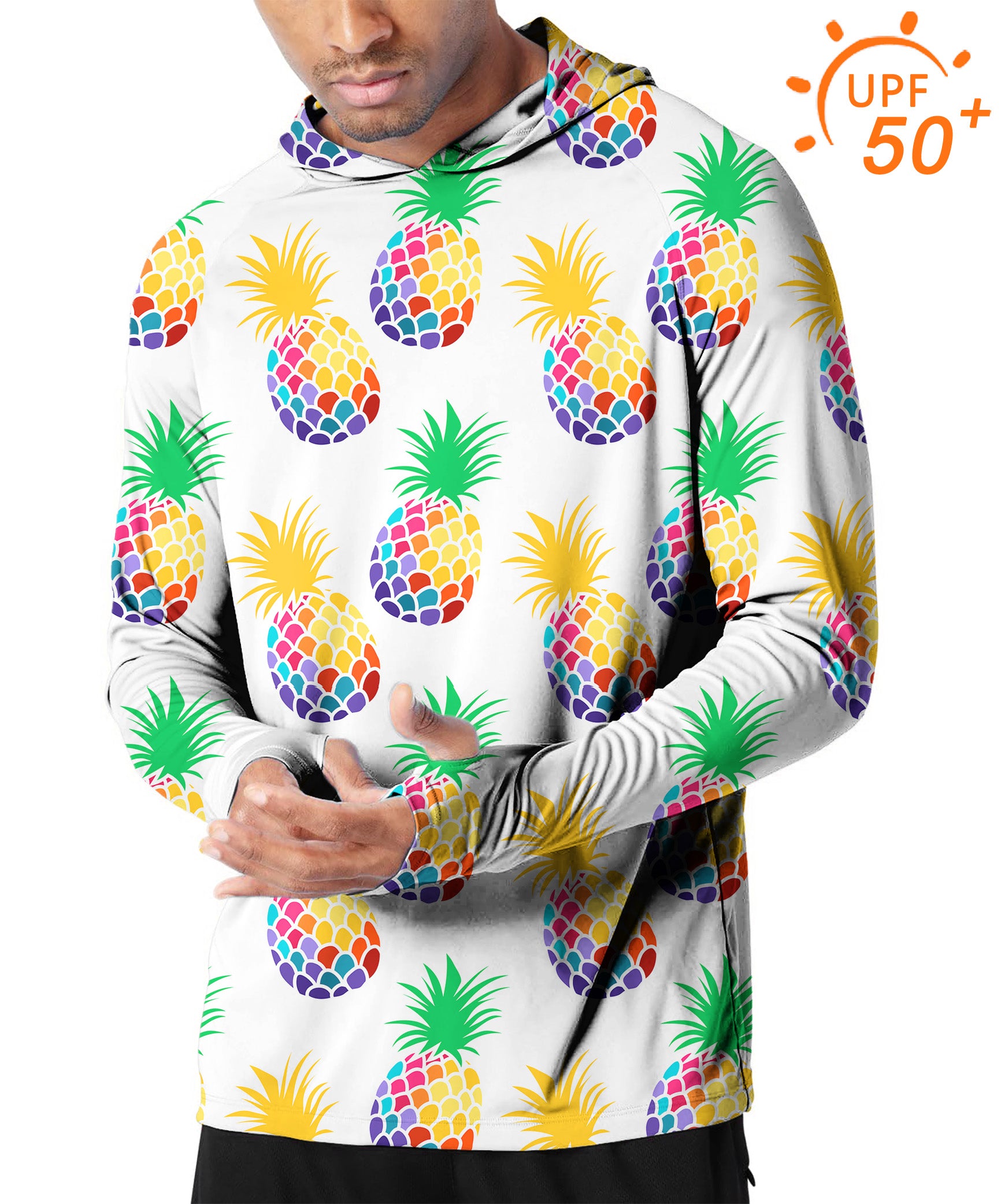 Men's Outdoor Pineapple Disco Golf Sun Protection Slim Fit hoodies