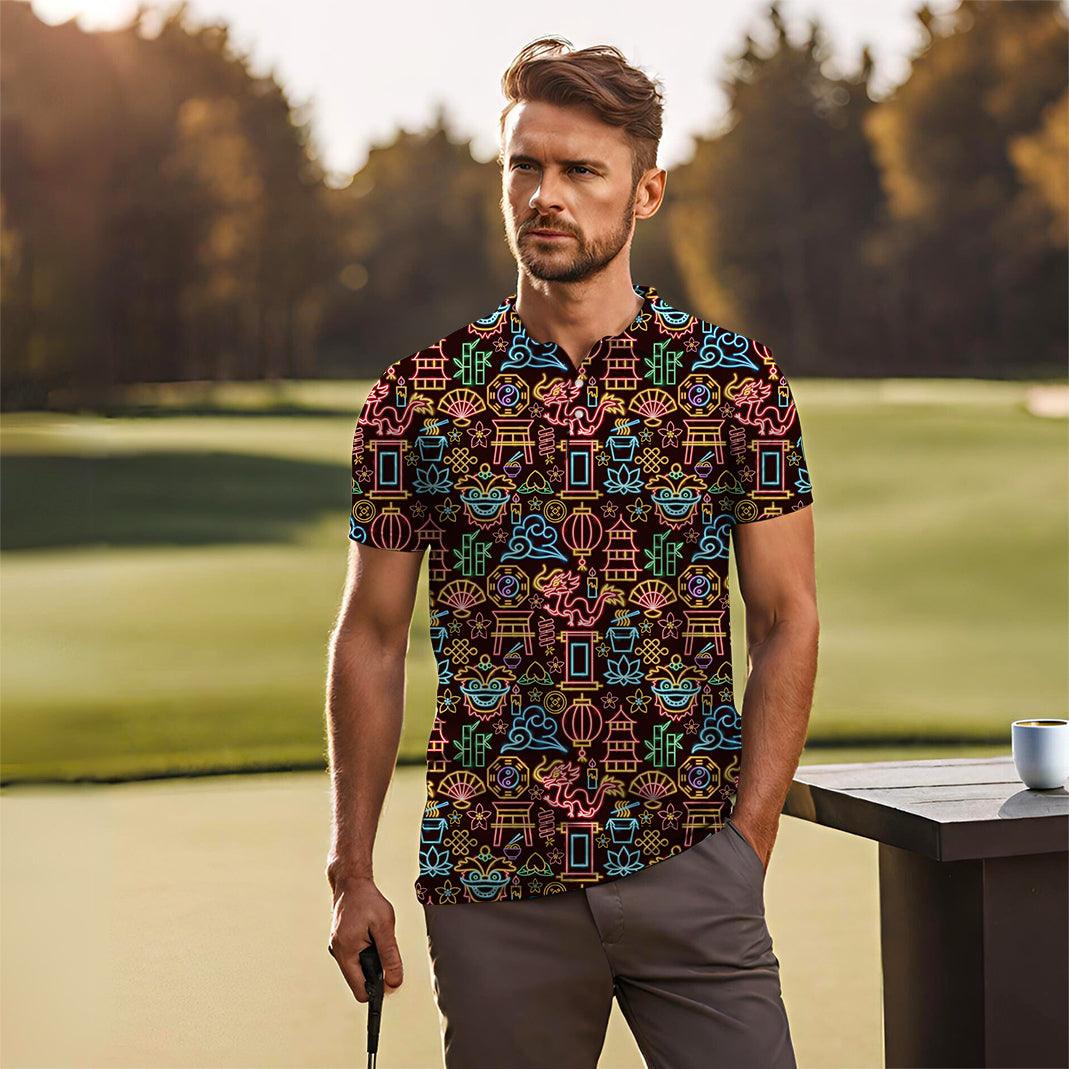 Men's Neon Chinese New Year golf polo