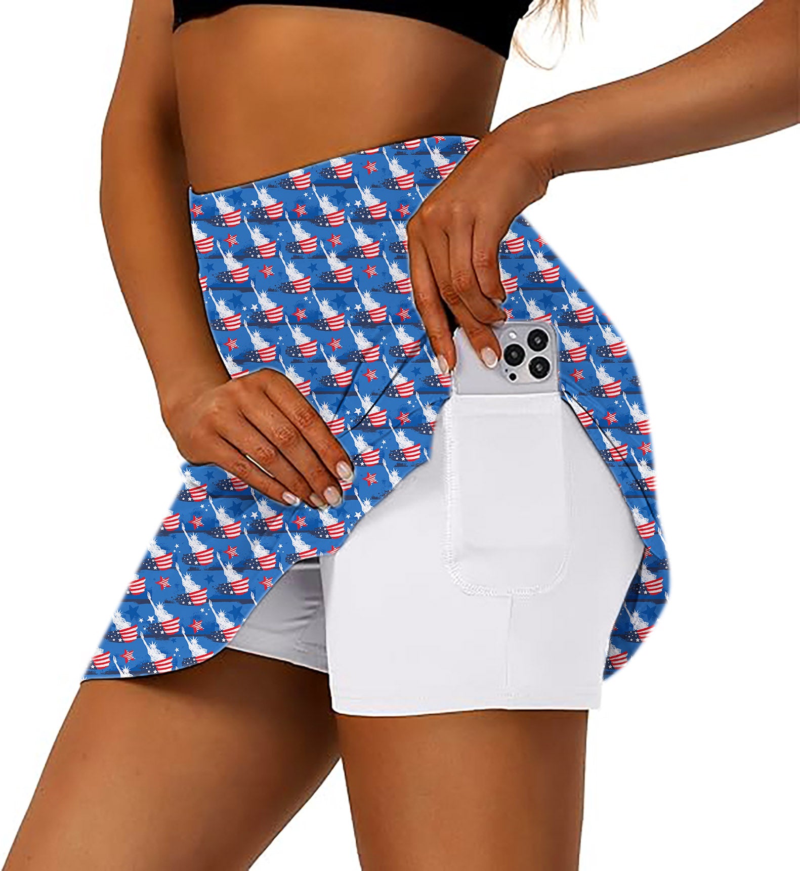 The Statue of Liberty Women's Athletic Golf Skorts Flared Skirts