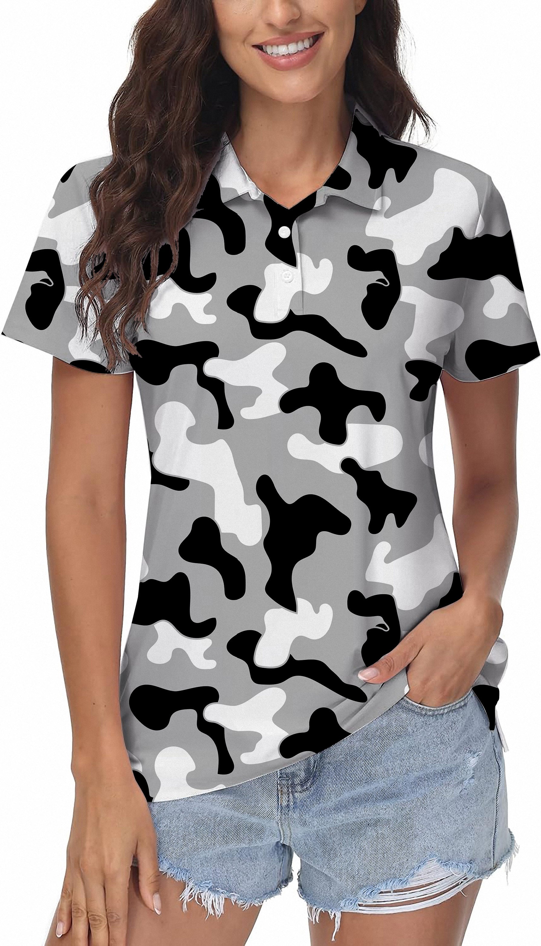 Grey camouflage Women's Golf Polo limited edition