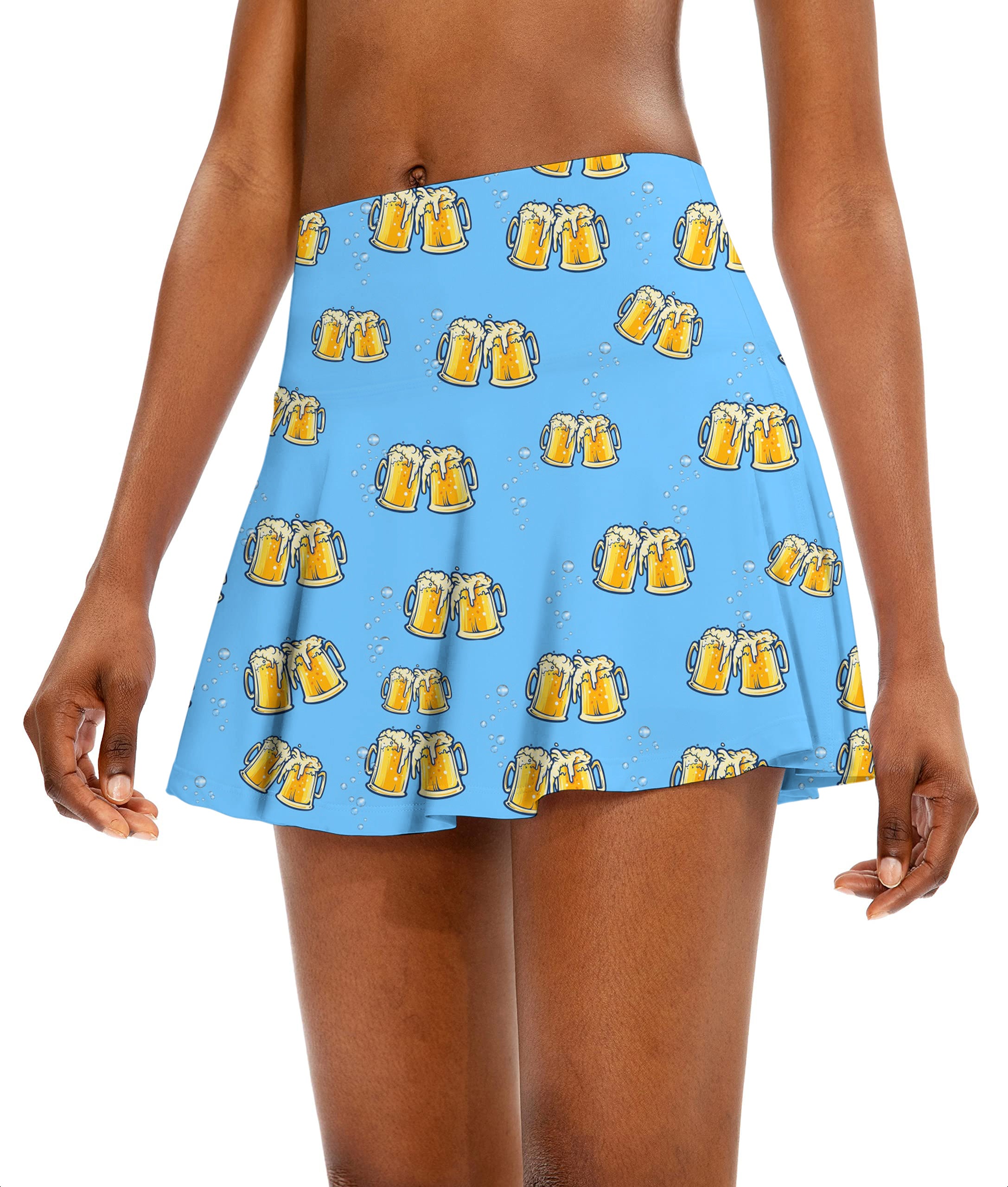 Cheers Beer Women's Athletic Golf Skorts Flared Skirts