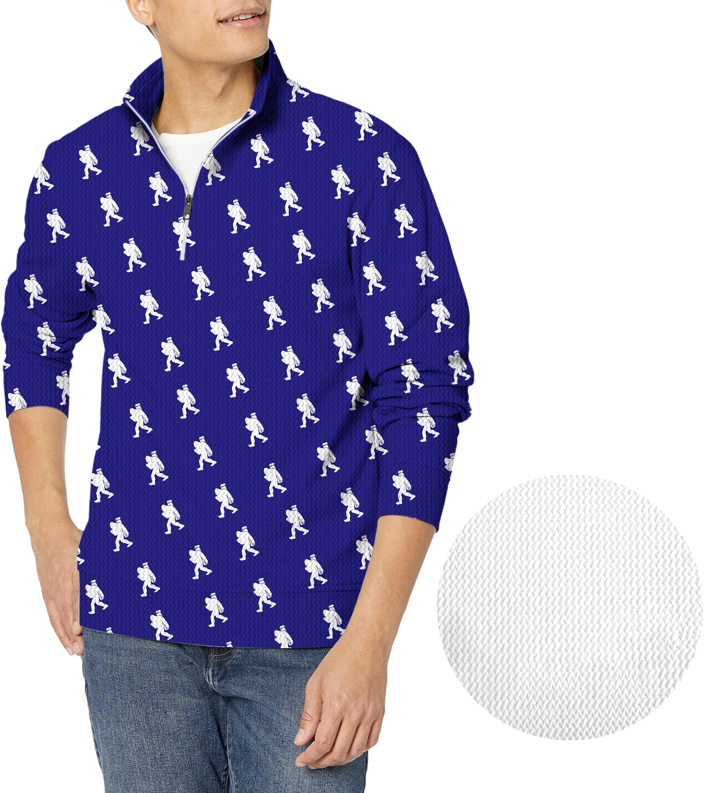 Bigfoot-Men's Golf Waffle Zipper Pullover