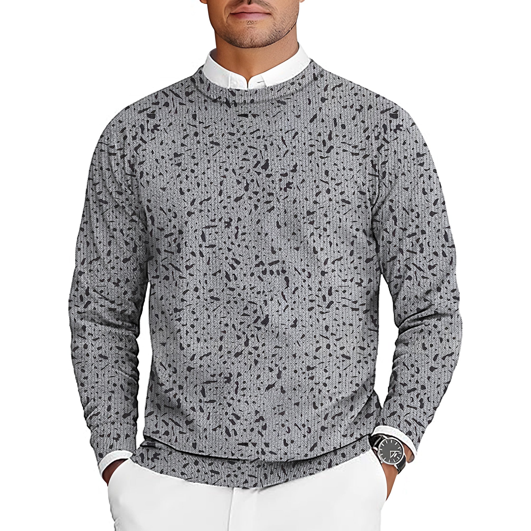 Speckle Men's Golf Crewneck Pullover Sweaters Ugly Sweater