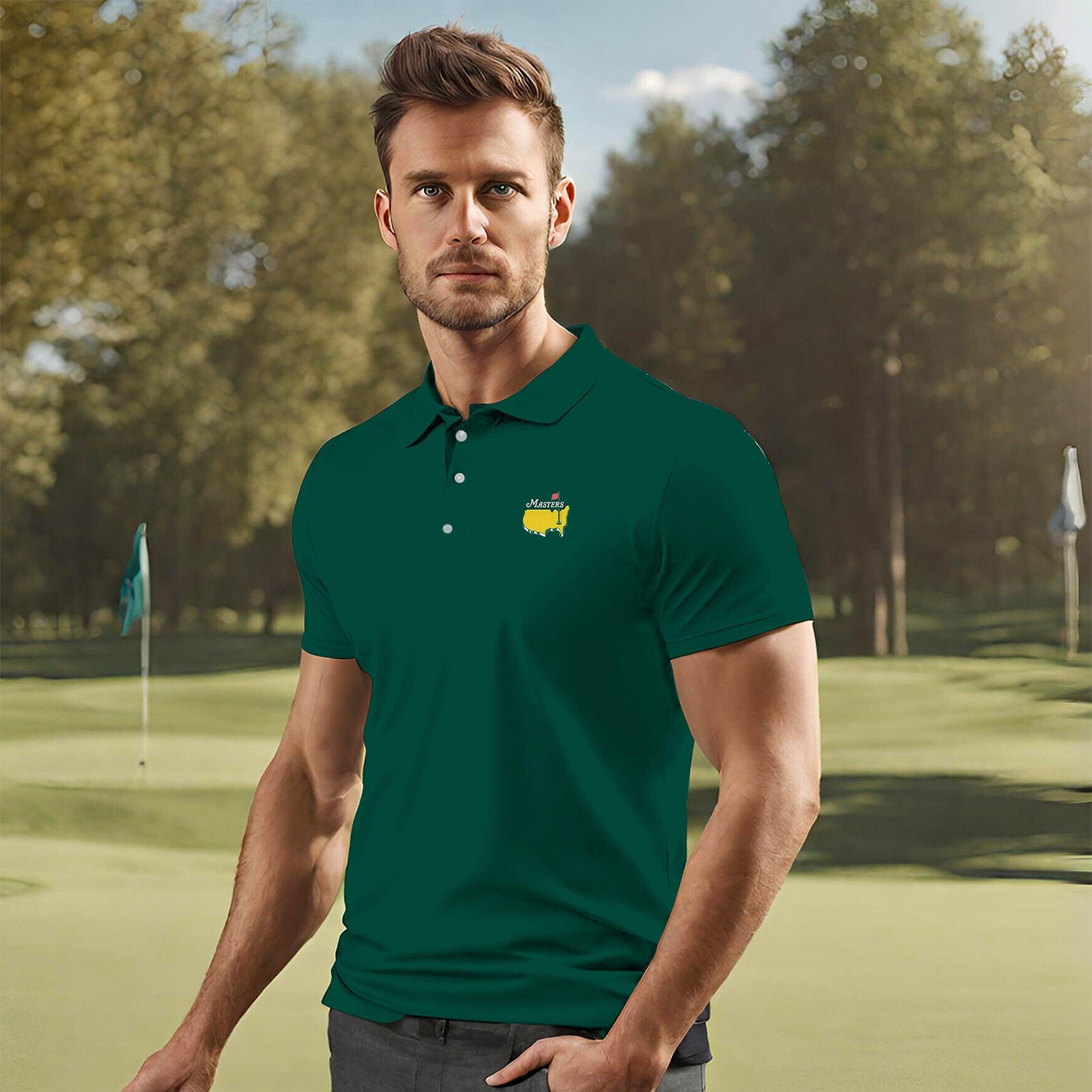 Masters Golf Party All Bodies Golf Polo Collection for Men Customized Embroidery | 3D printed state National Map