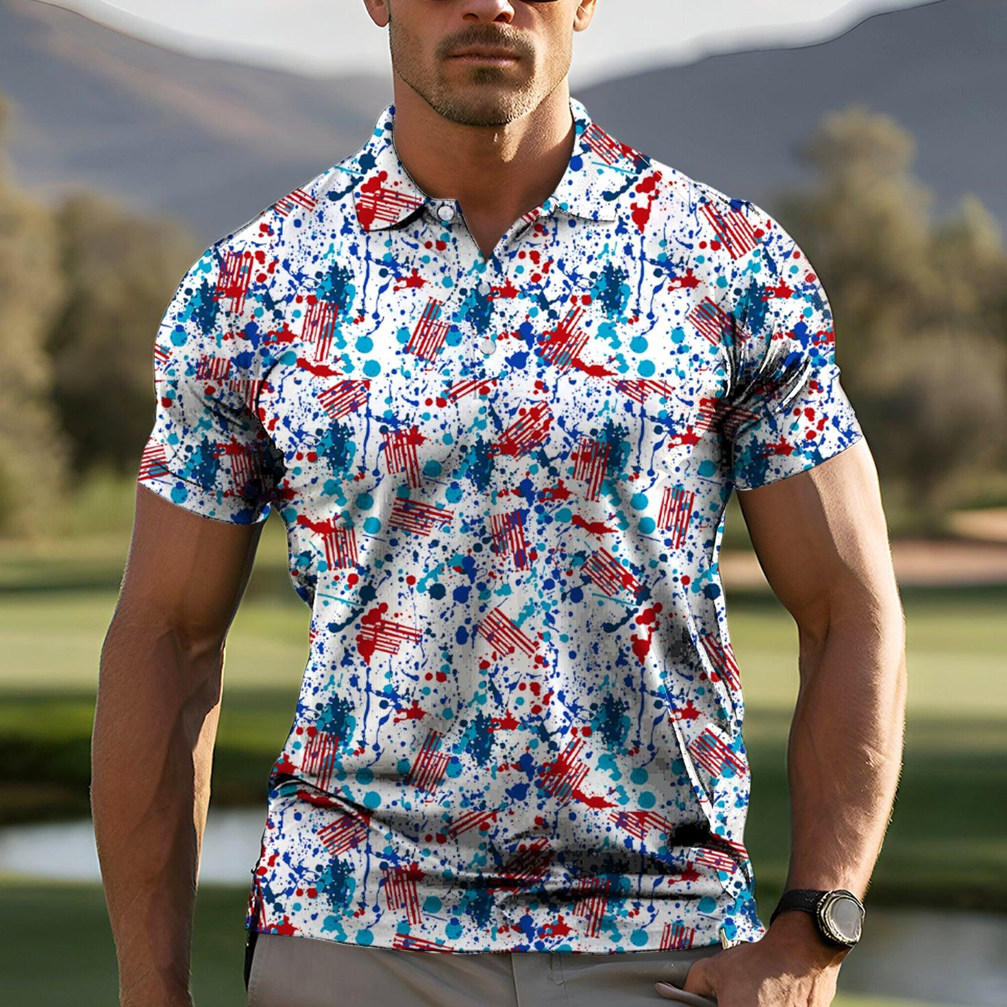 Men's graffiti golf polo