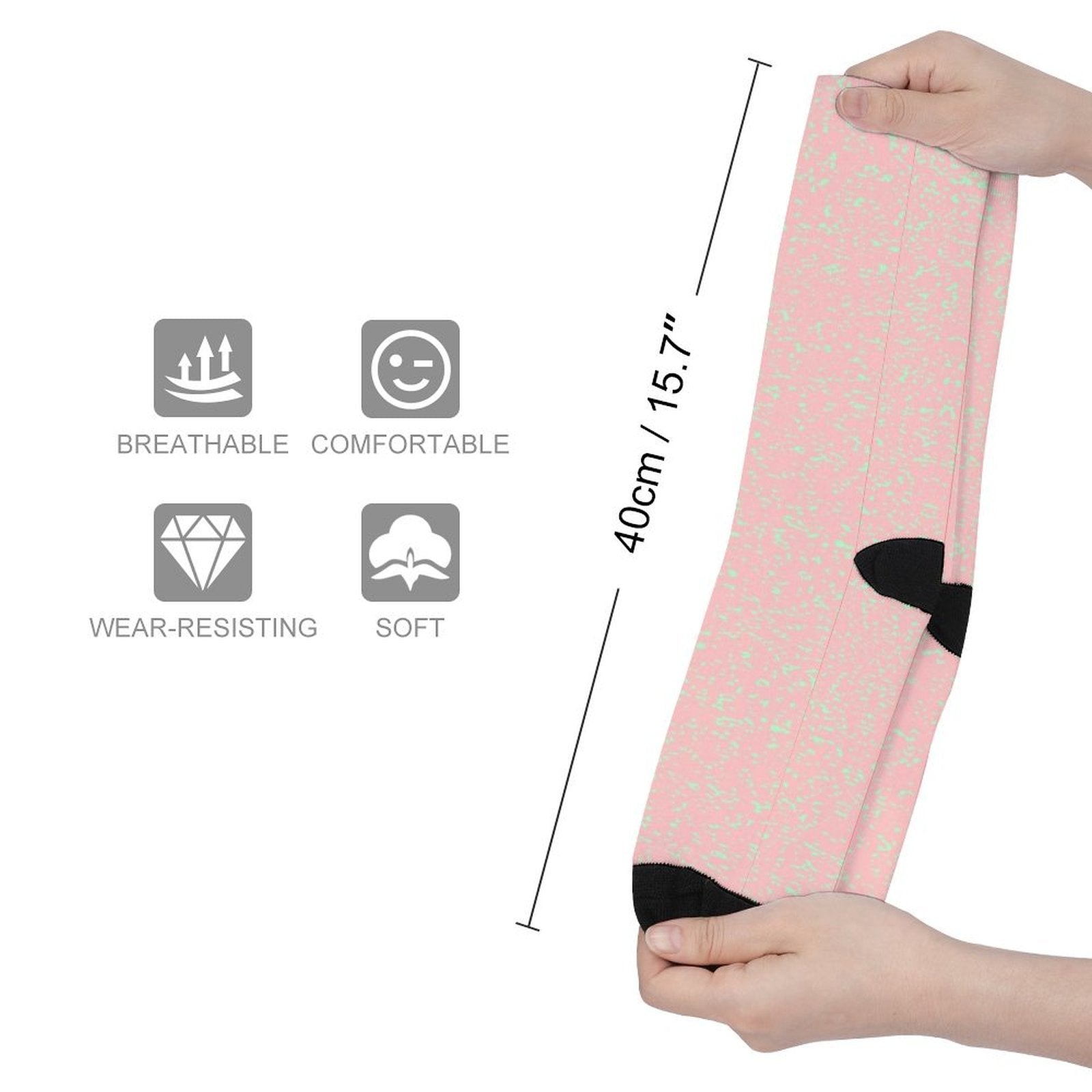 Pastel Pink Fusion Prined socks Gifts for Men Women