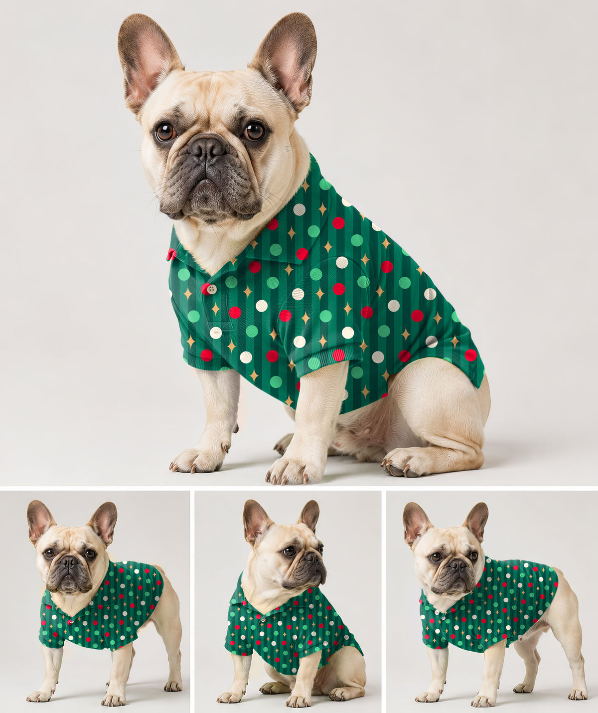 Dog's Green Christmas Lollipops Golf Polo
