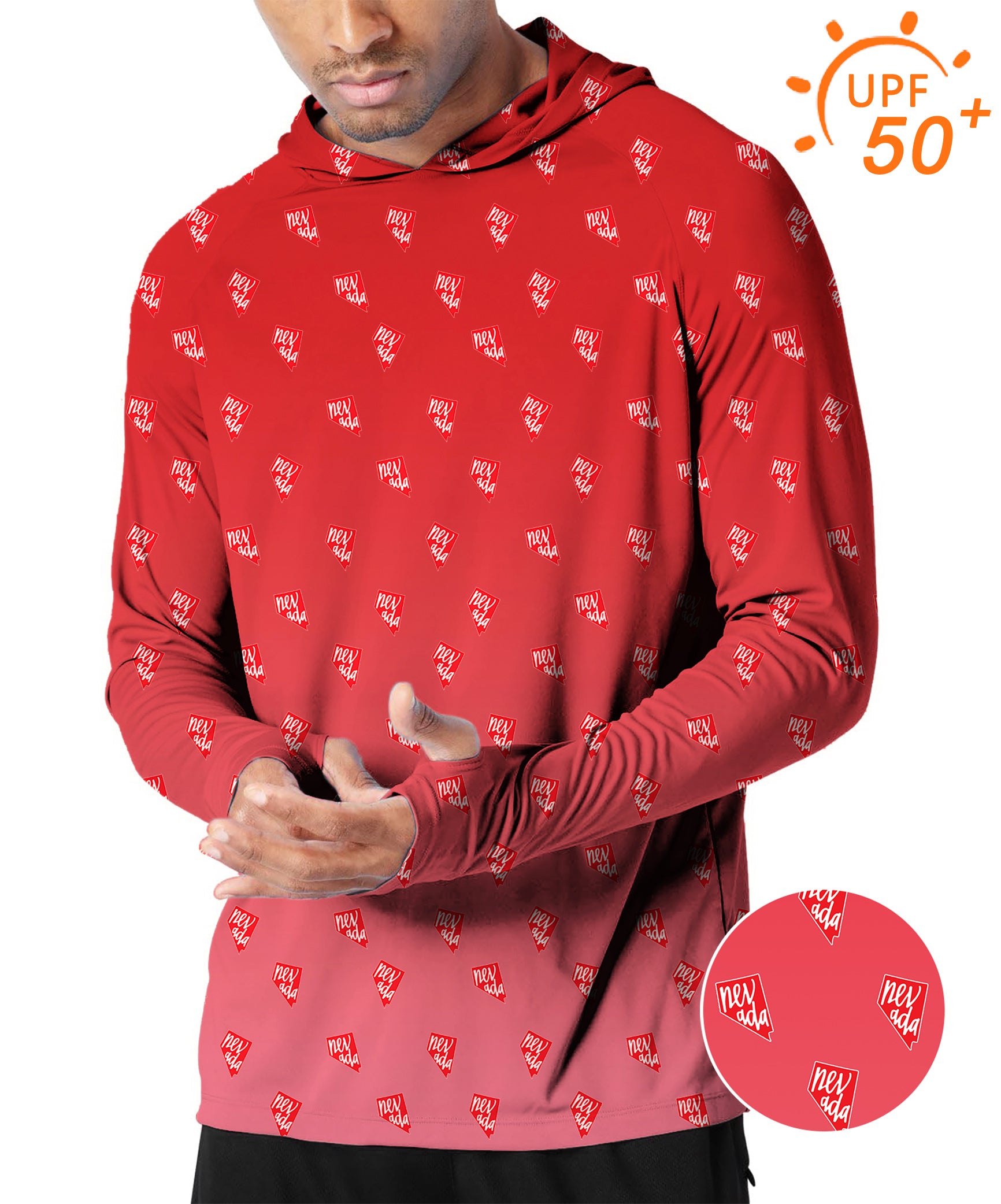 Men's Outdoor Red Nevada Golf Sun Protection Loose Fit  hoodies