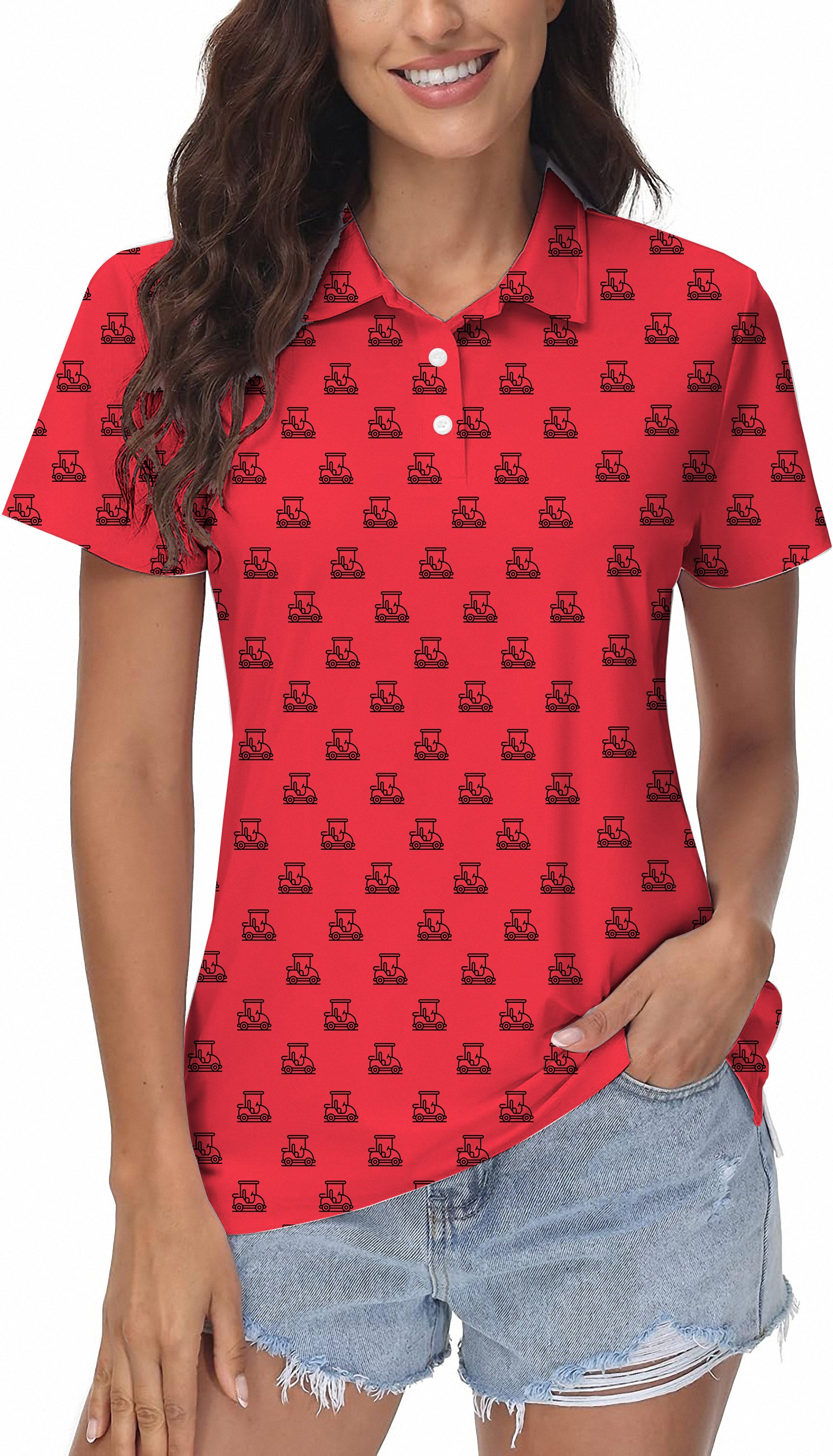 red flag Women's Golf Polo