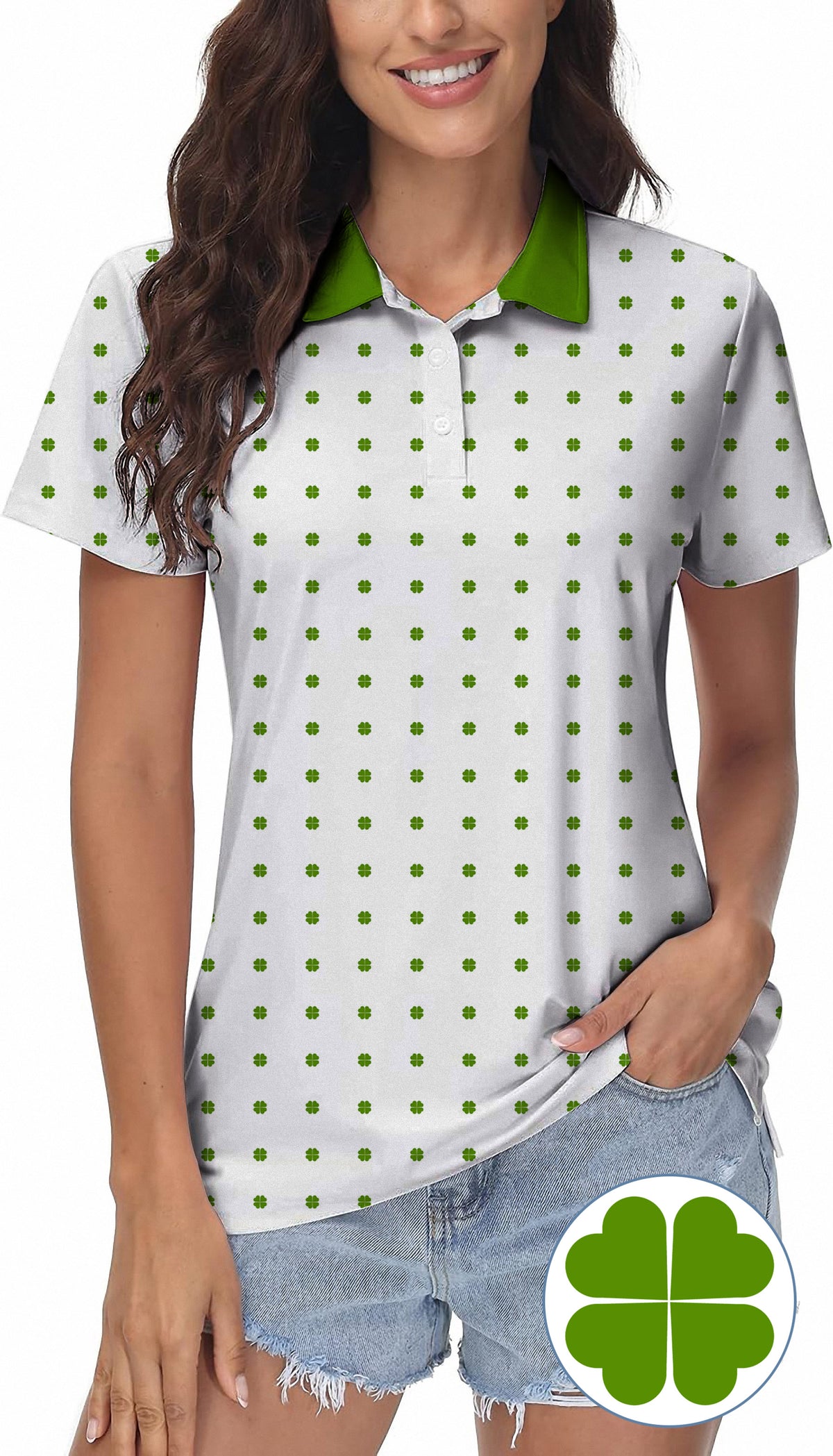 Lucky Four-Leaf Clover Women's Golf Polo