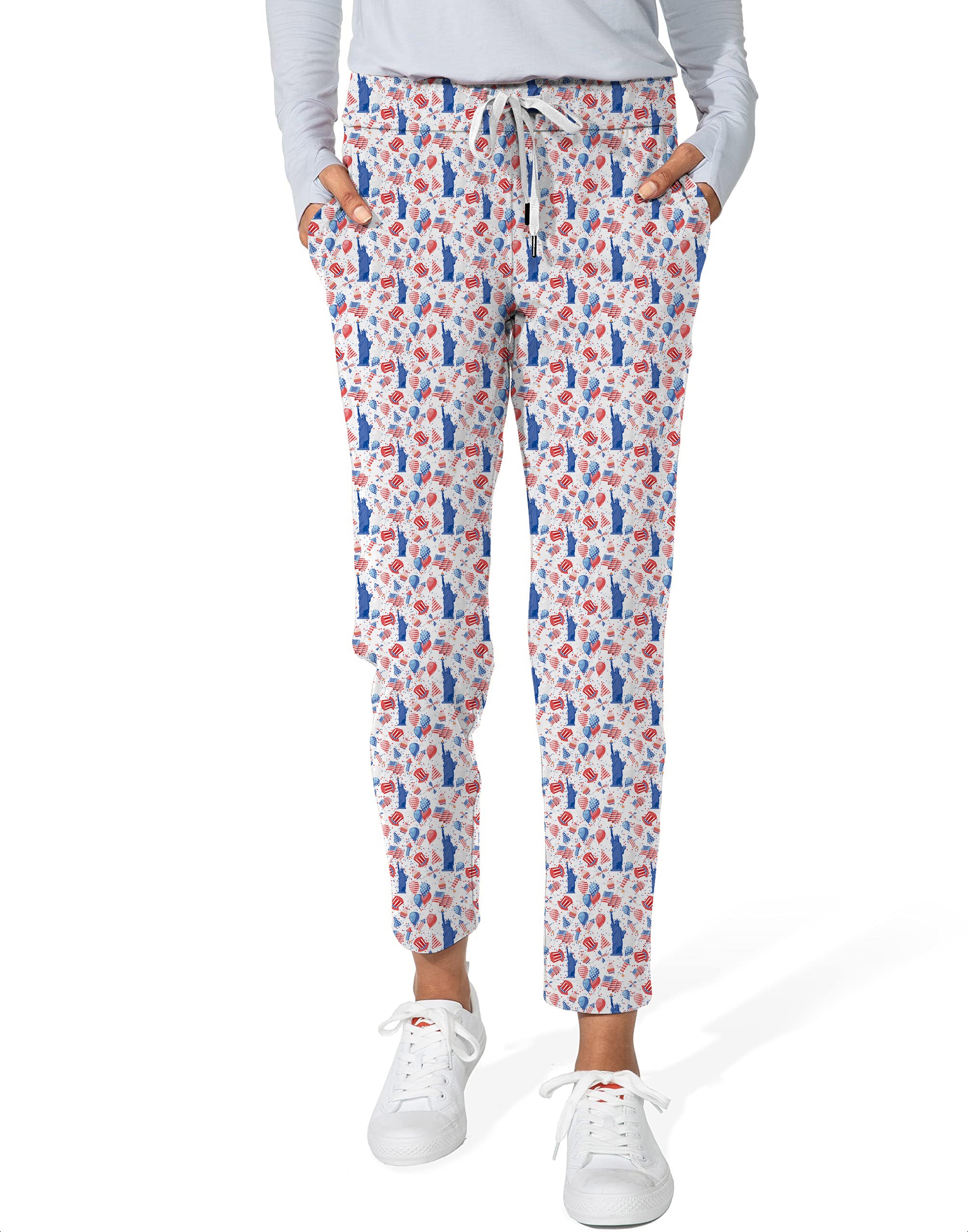 American national symbols-Women's 7/8 Stretch Ankle Golf Pants