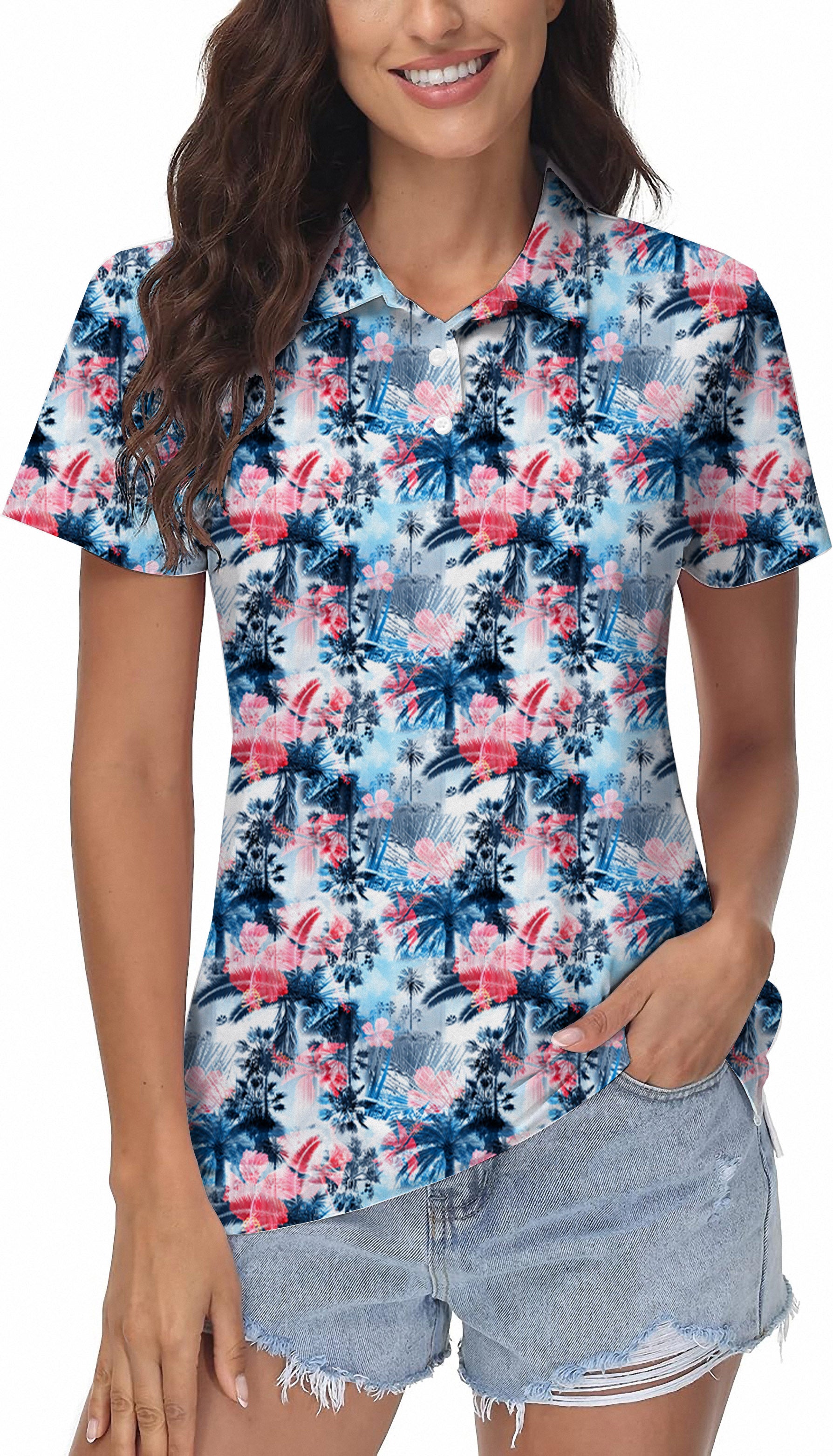 Tropical Coconut Tree Women's Golf Polo