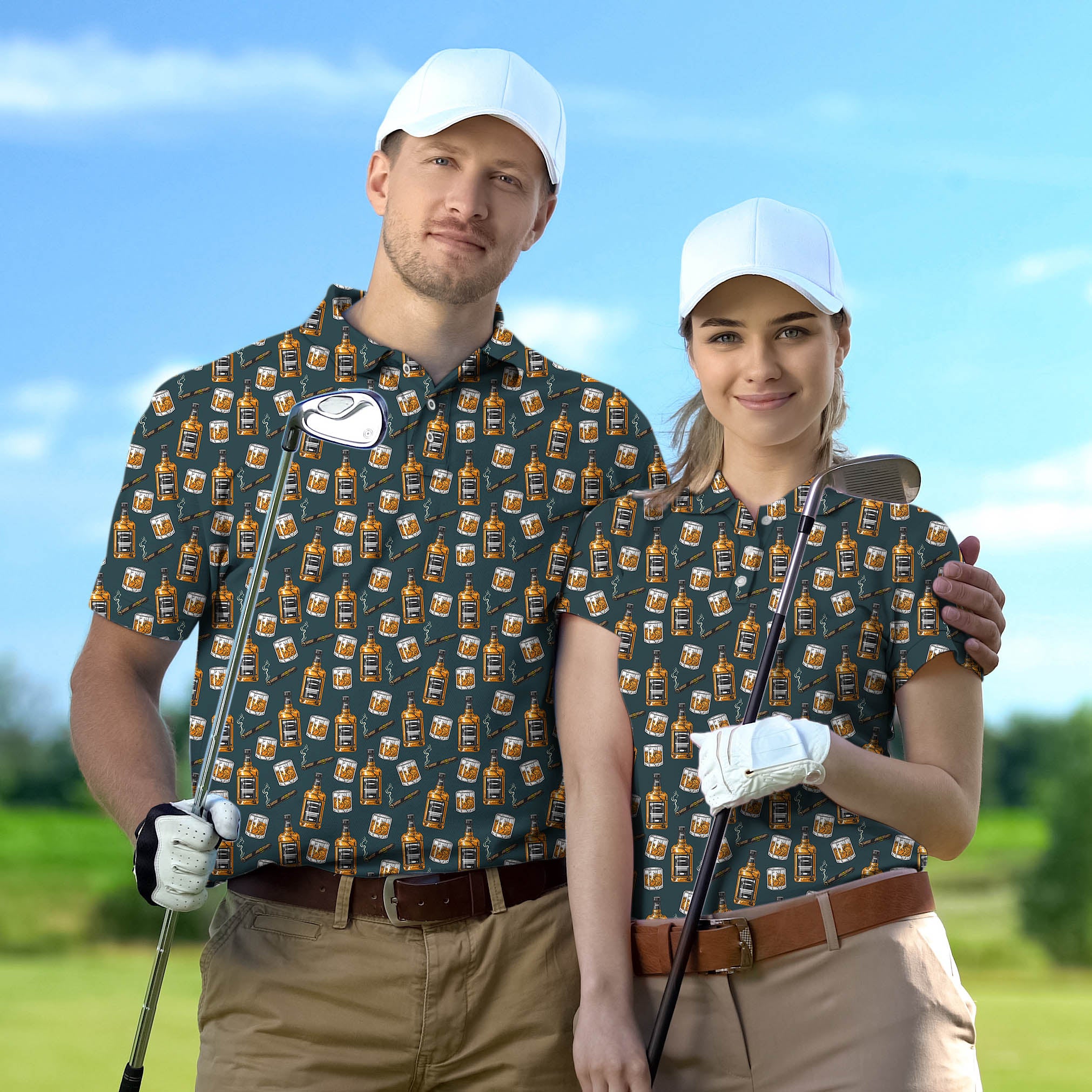 Golf Polo Couple Family set WHISKEY CIGARS