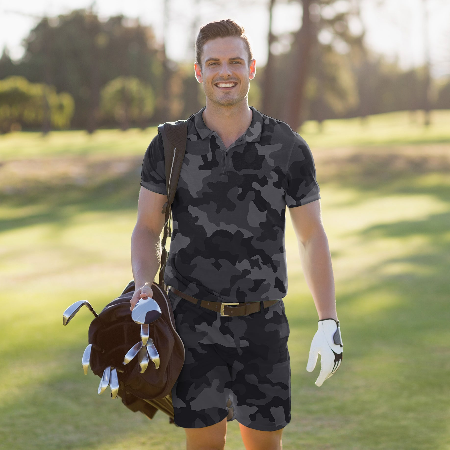 Men's Golf Set Polo+Shorts Ghost Camo Polo