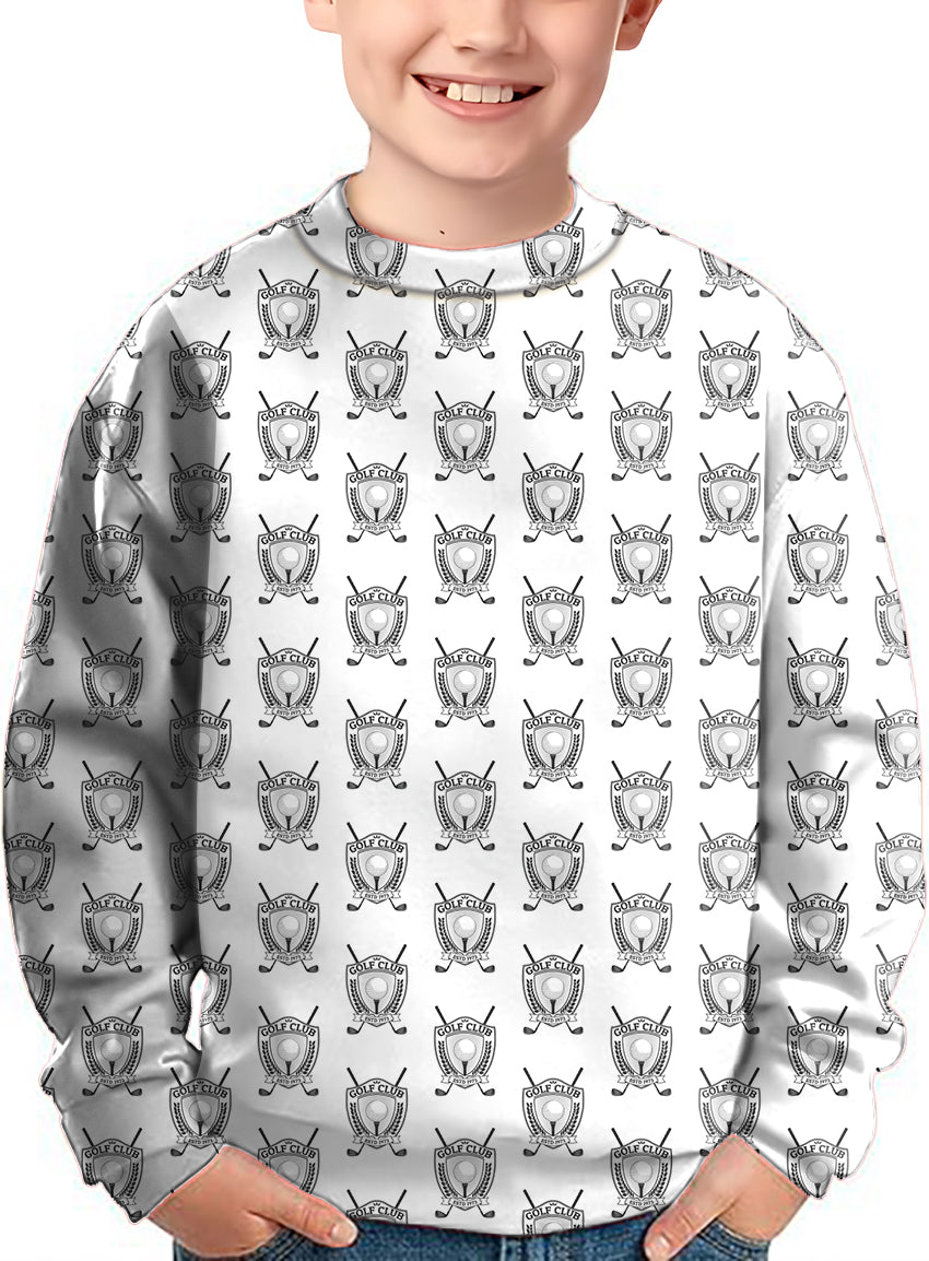 Golf Club Crewneck Pullover Kids Ugly Sweater