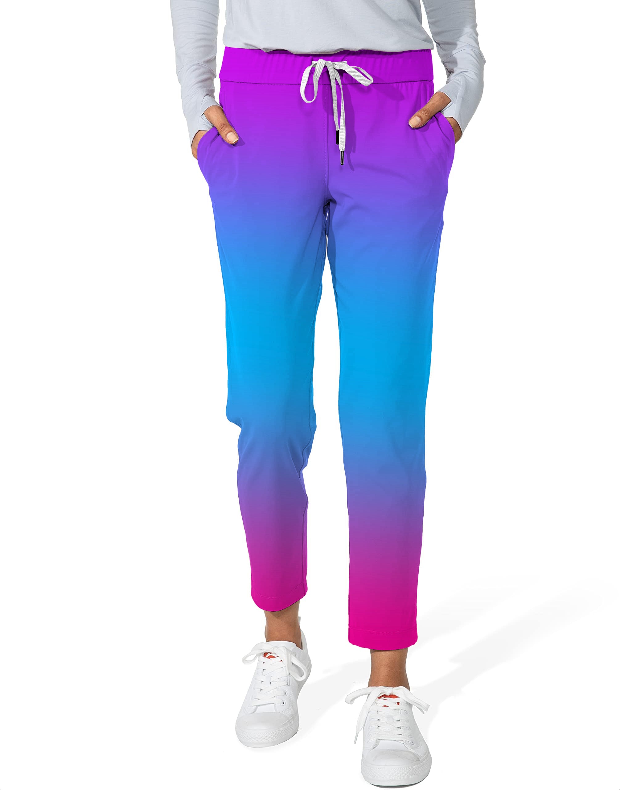 Neon Gradients-Women's 7/8 Stretch Ankle Golf Pants