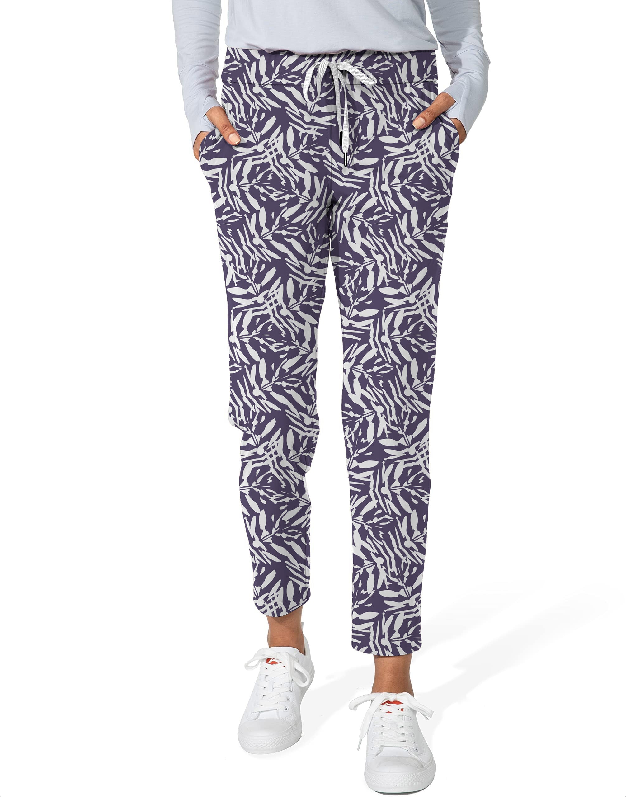 abstract Navy-Women's 7/8 Stretch Ankle Golf Pants