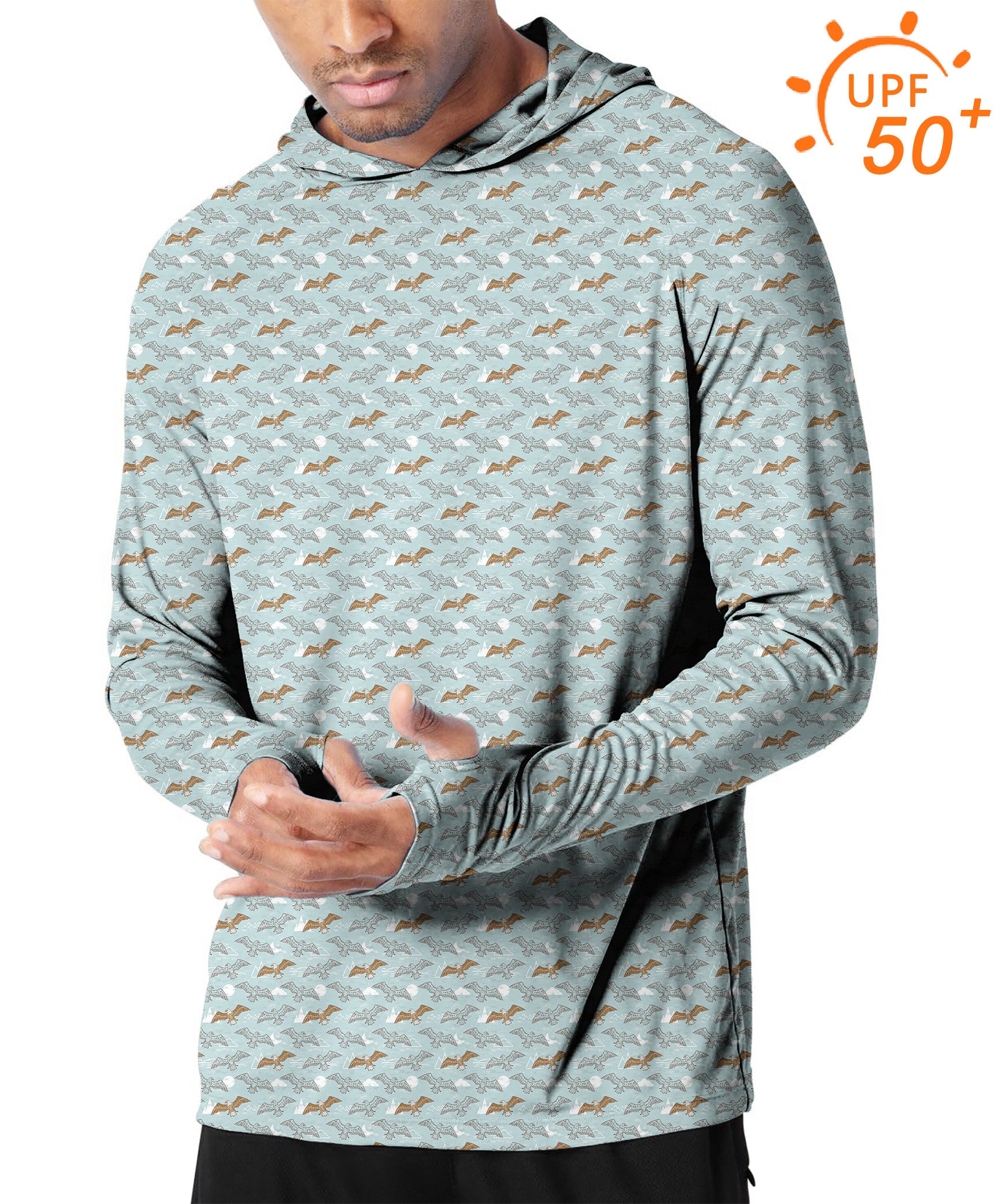 Men's Outdoor American Bald Eagle Golf Sun Protection Slim Fit  hoodies