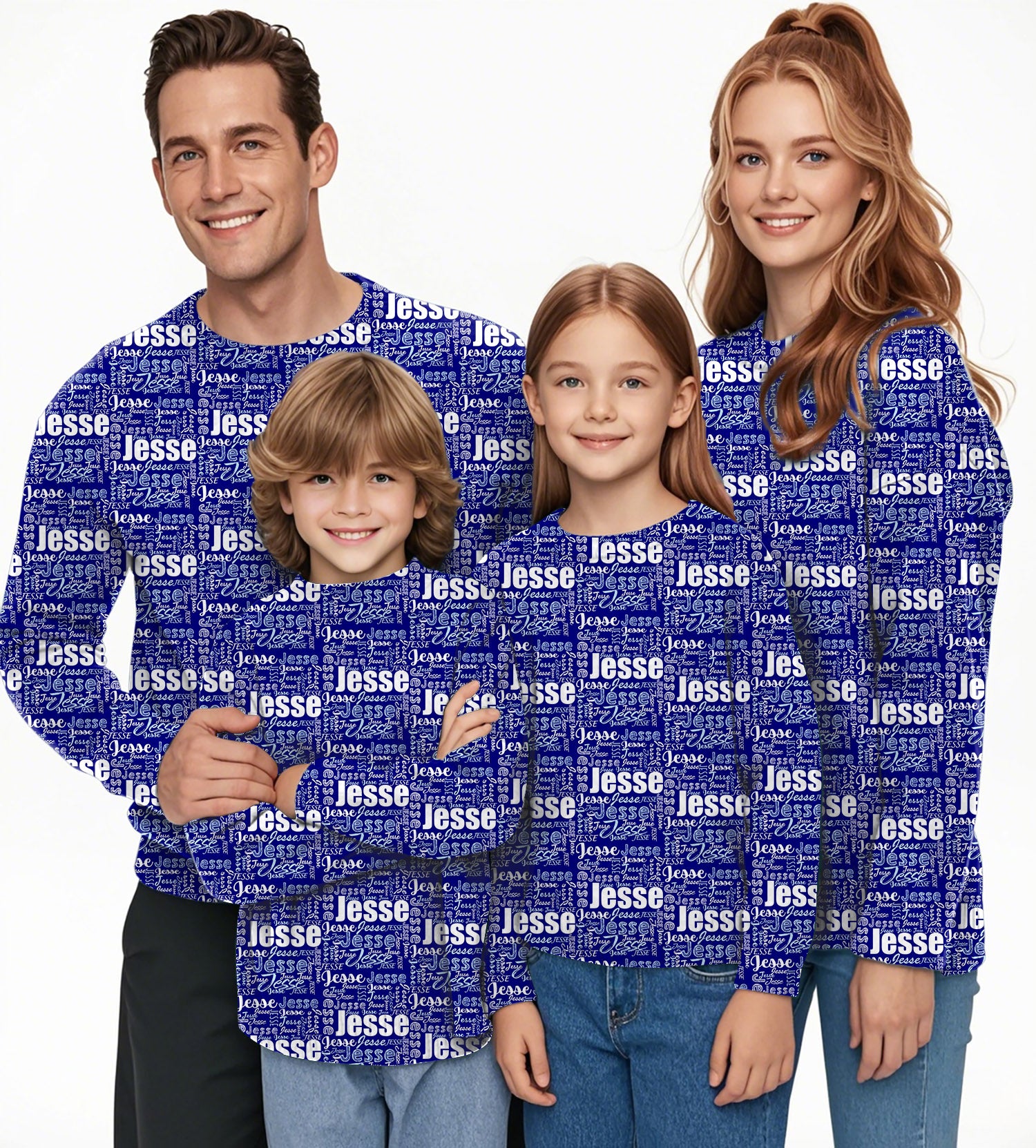 Custom name royal Crewneck Pullover Ugly Sweater Men Women boy girl family