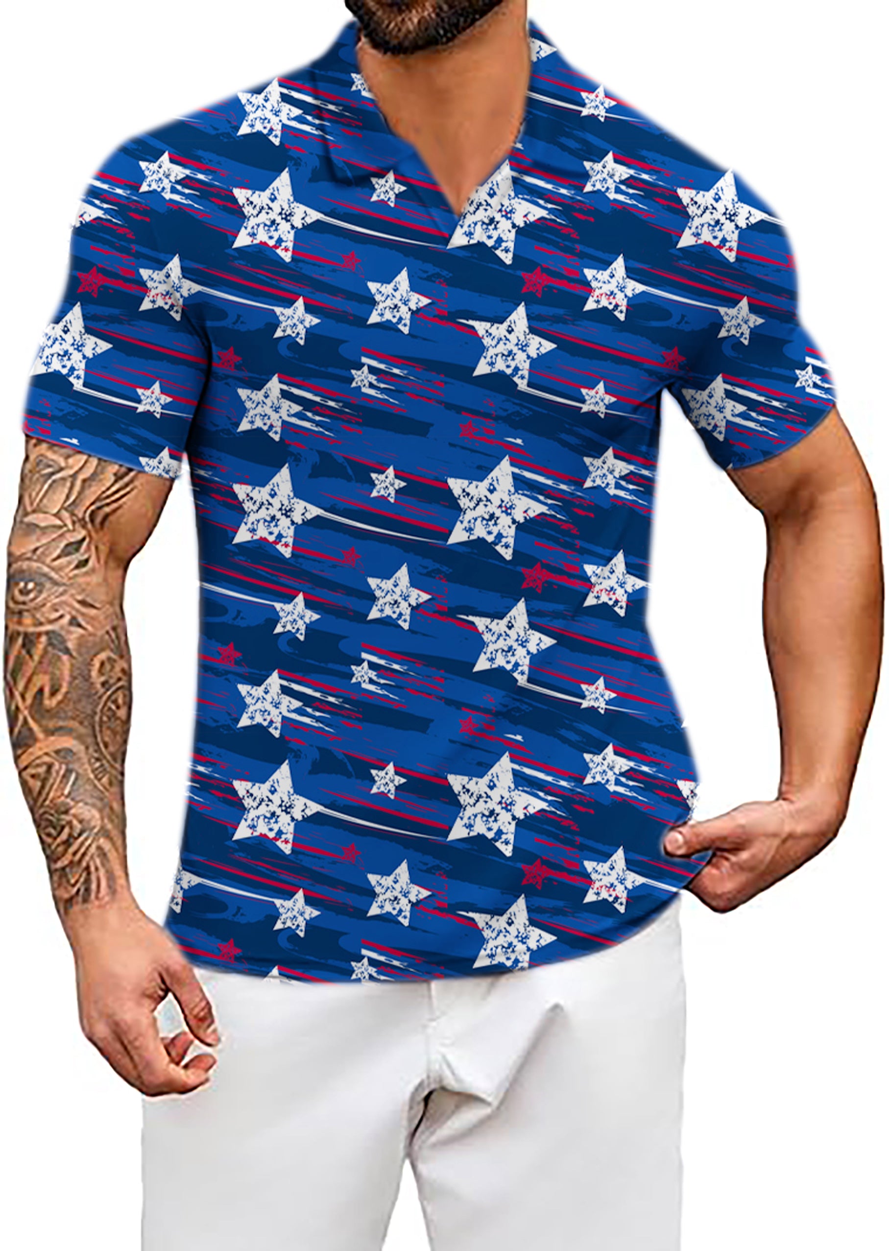 Men's American Star V Neck Golf Polo Shirts