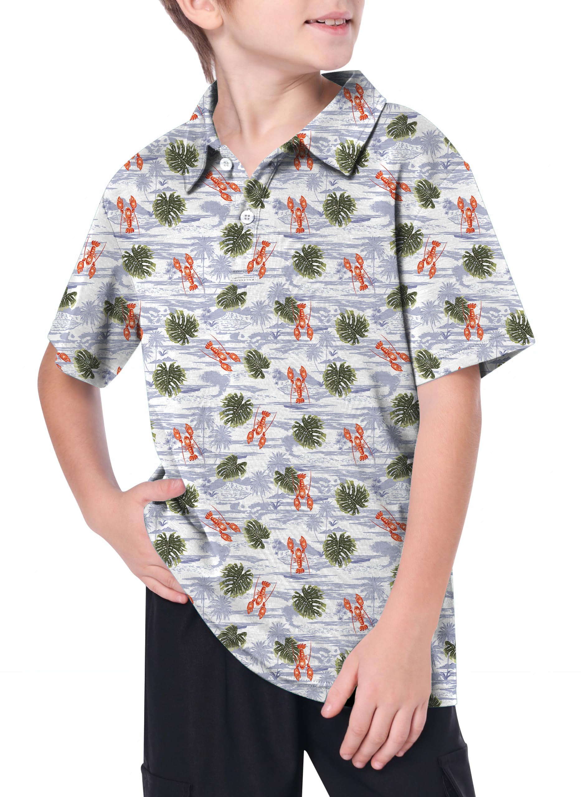 Youth Lobster water grass Golf Polo