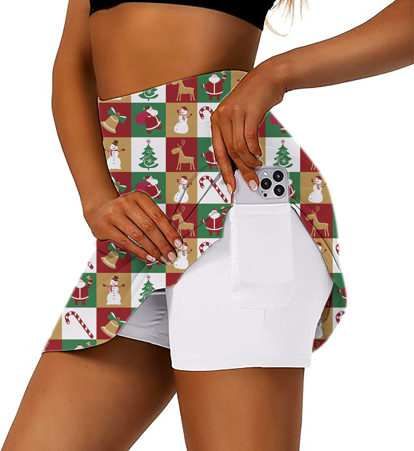 Marry Christmas Women's Athletic Golf Skorts Flared Skirts