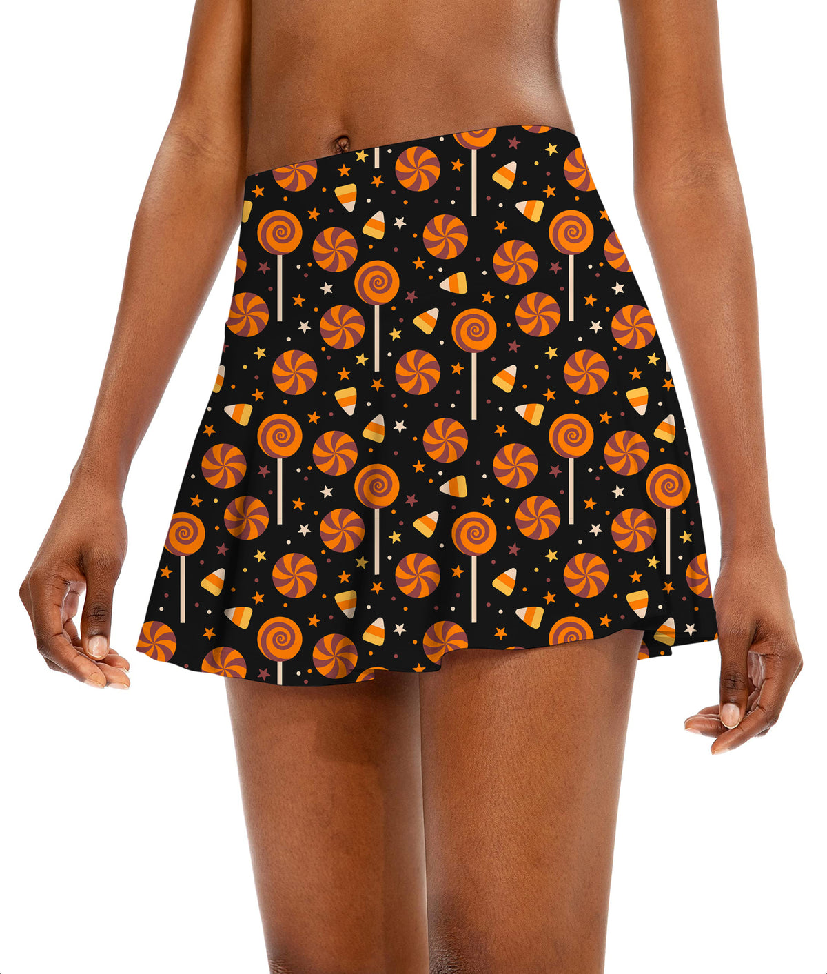 Halloween Lollipops Women's Athletic Golf Skorts Flared Skirts