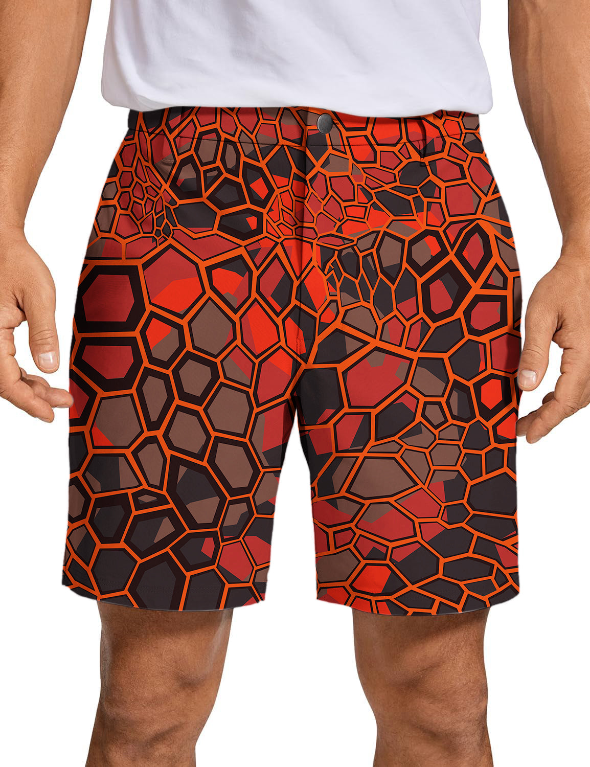 Men's Red Dragonscale Golf Shorts