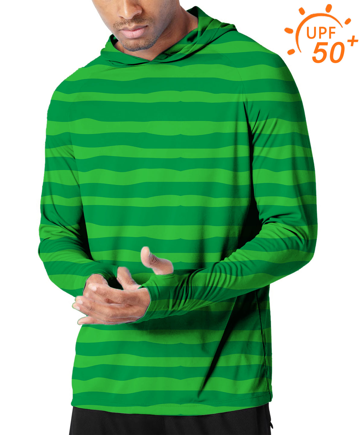 Men's Outdoor Horizontal watermelon stripes Golf Sun Protection Loose Fit  hoodies