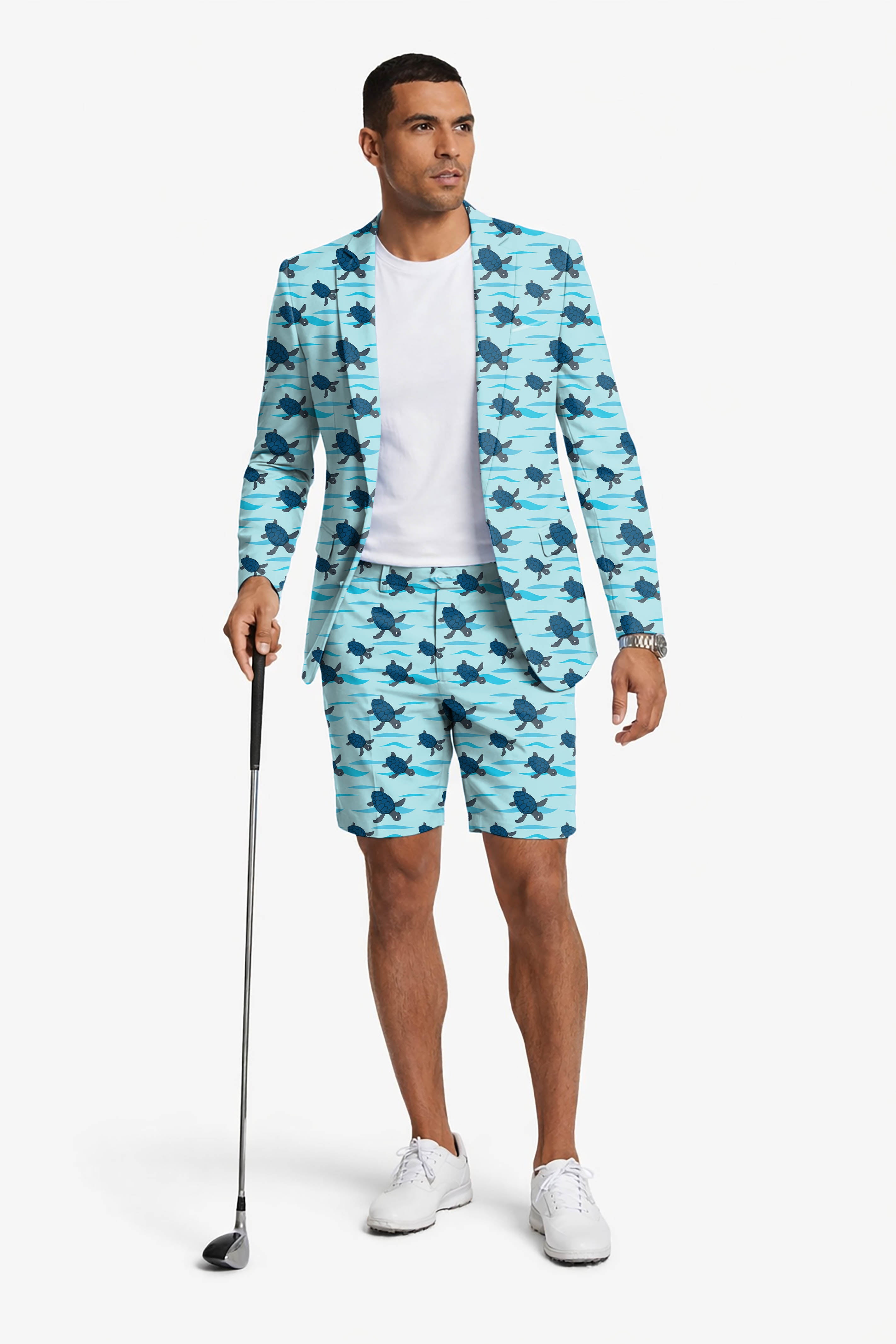 Turtle Time Men's Party Costumes-Theme Party 2pcs Suit set-Blazer Shorts