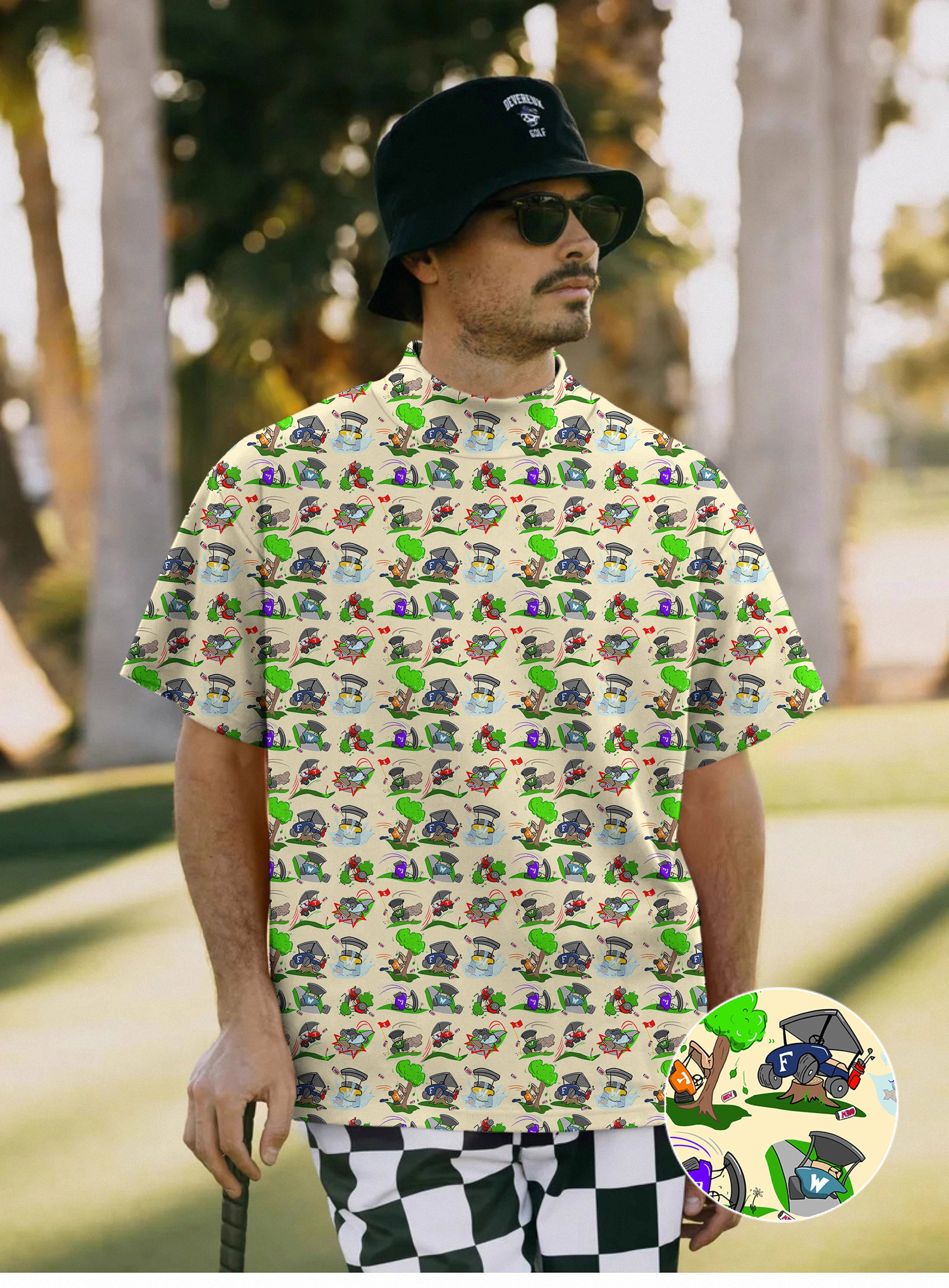 Men's Don’t Drink & Drive Designer style Mock Neck Long/Short Sleeve Golf Tops