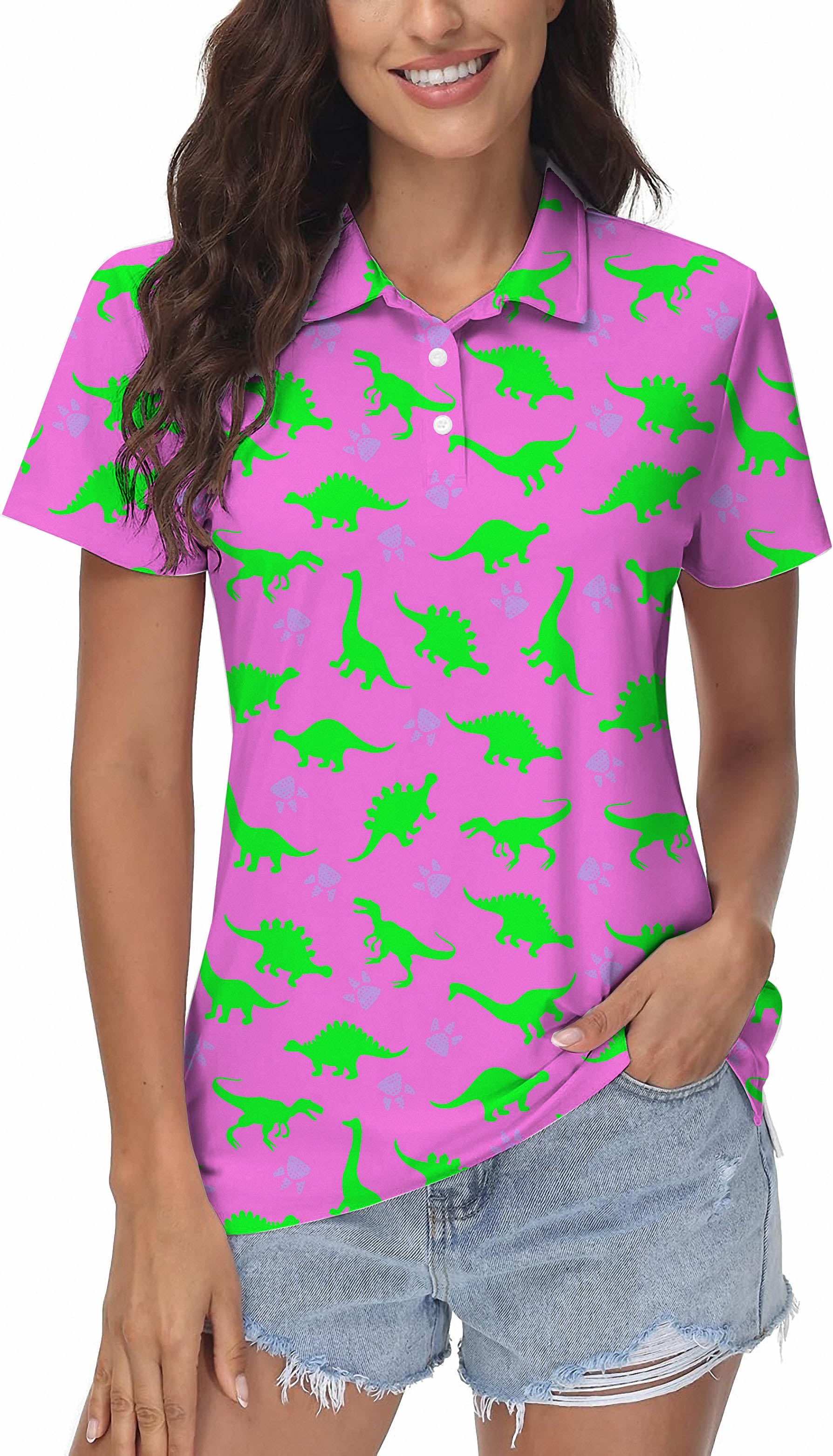 Pink Land Before Time Women's Golf Polo