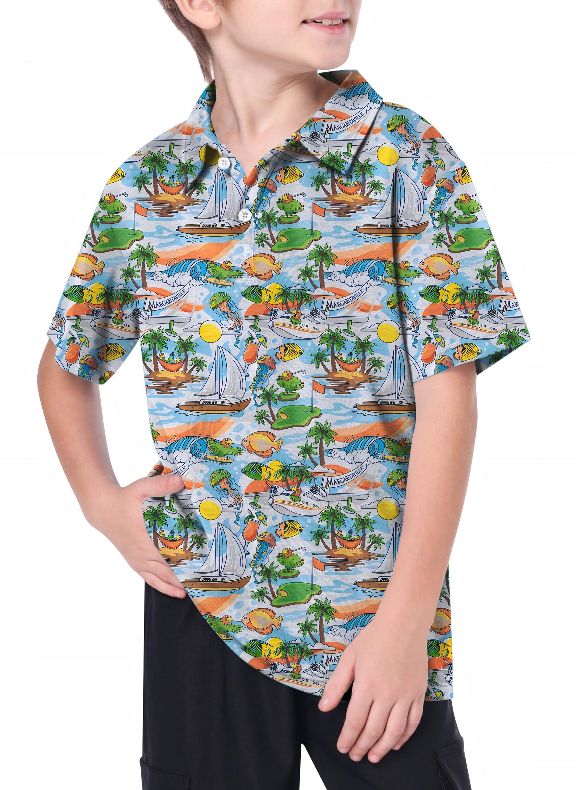 Youth MARGARITAVILLE - PINS IN PARADISE Golf Polo