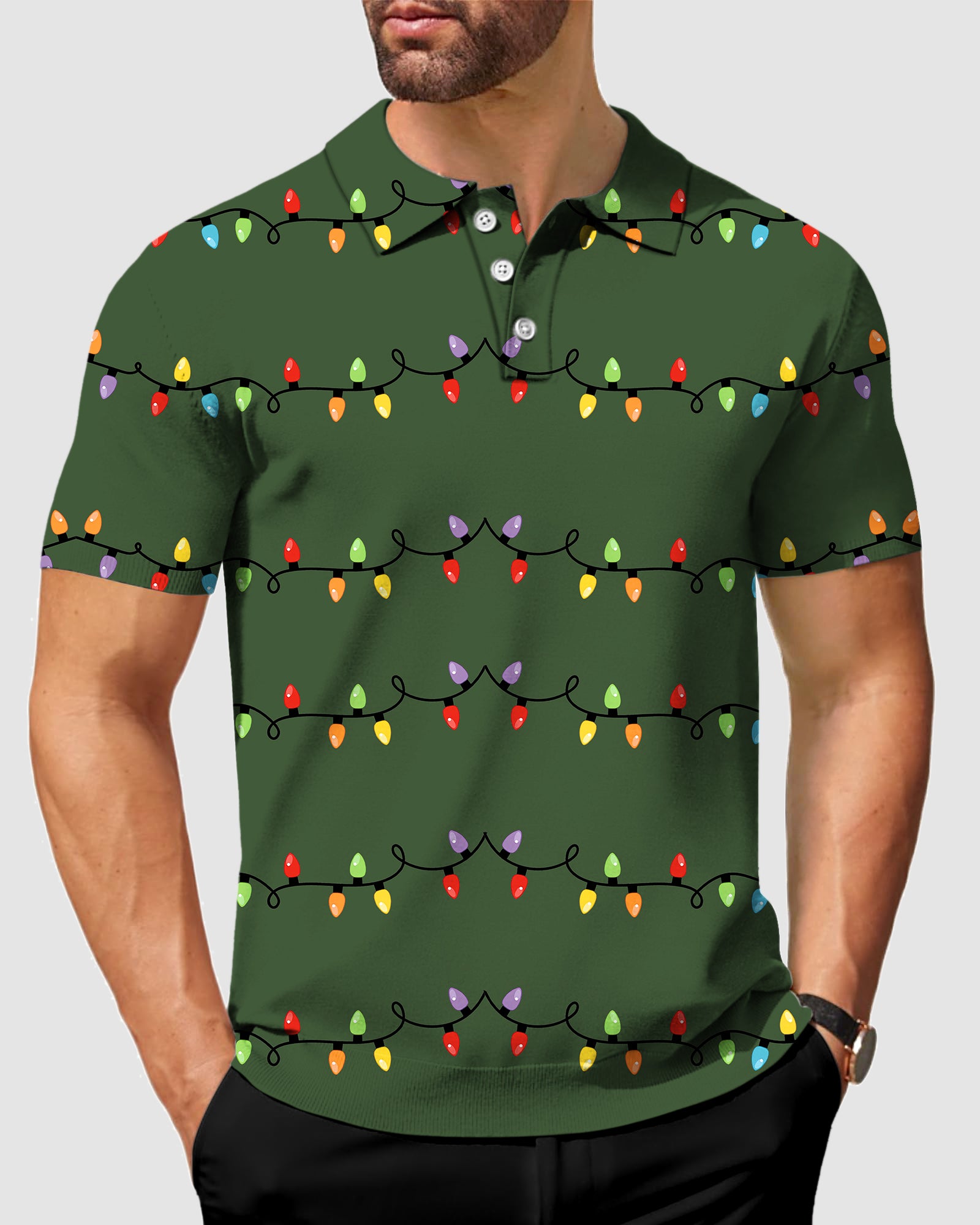 Men's lighting Christmas Polo