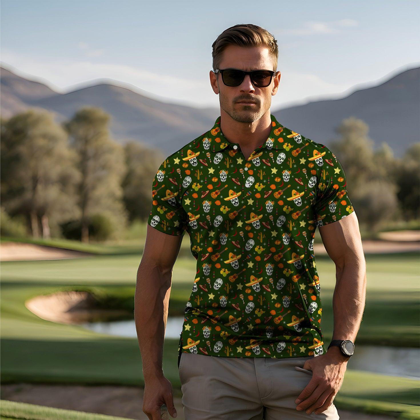 Enthusiastic Skull Men's golf polo