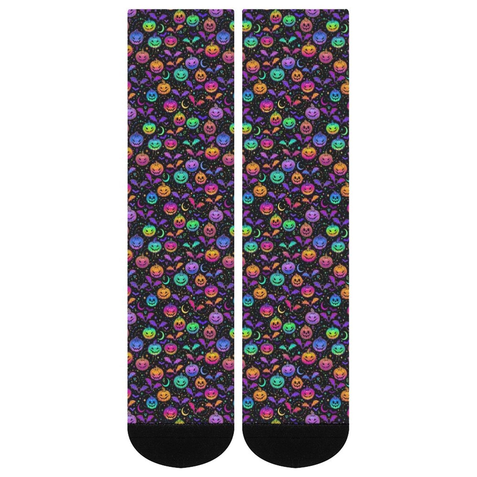 Neon Halloween Pumpkin Prined socks Gifts for Men Women