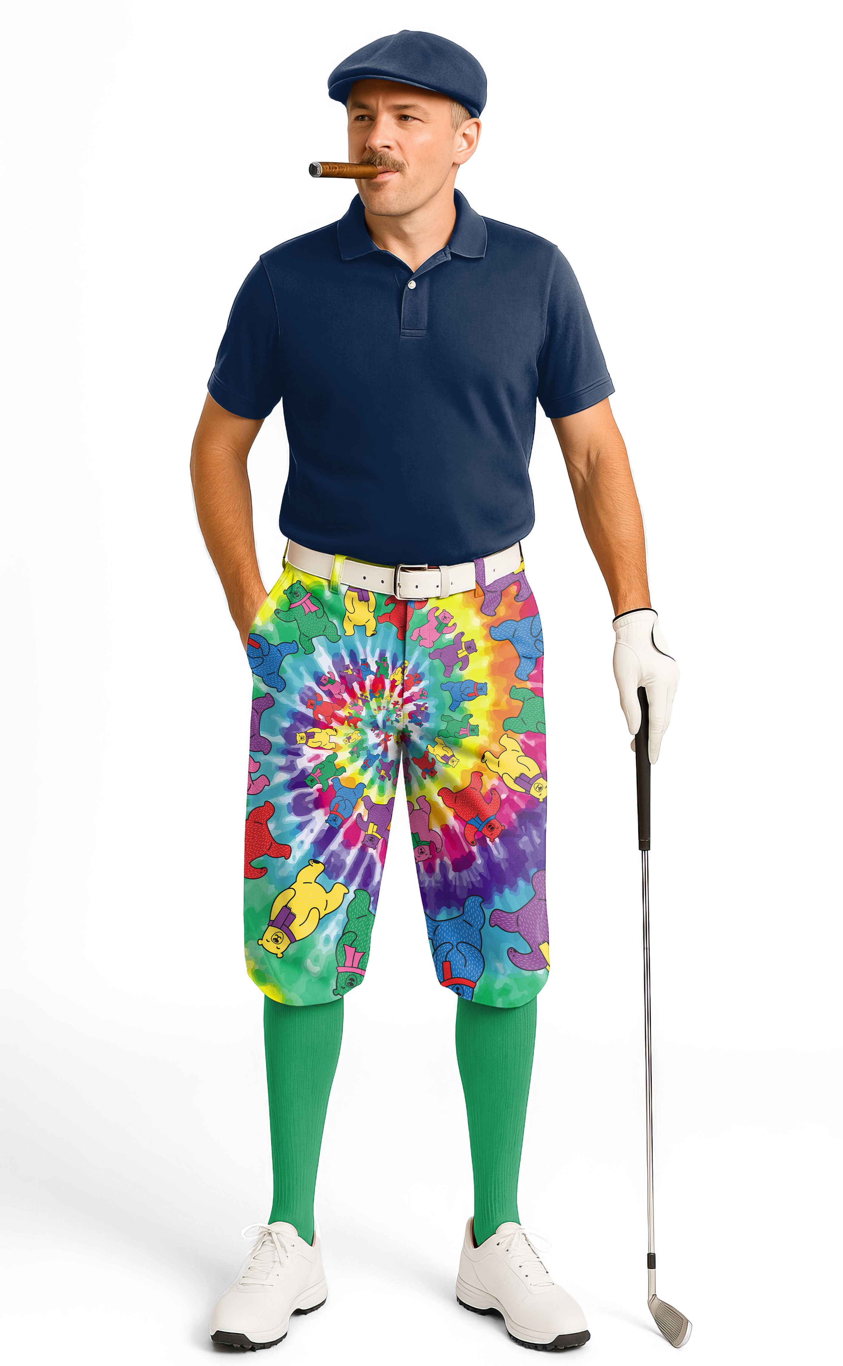Kaleidoscope Bear-Men's Golf Knickers Pants