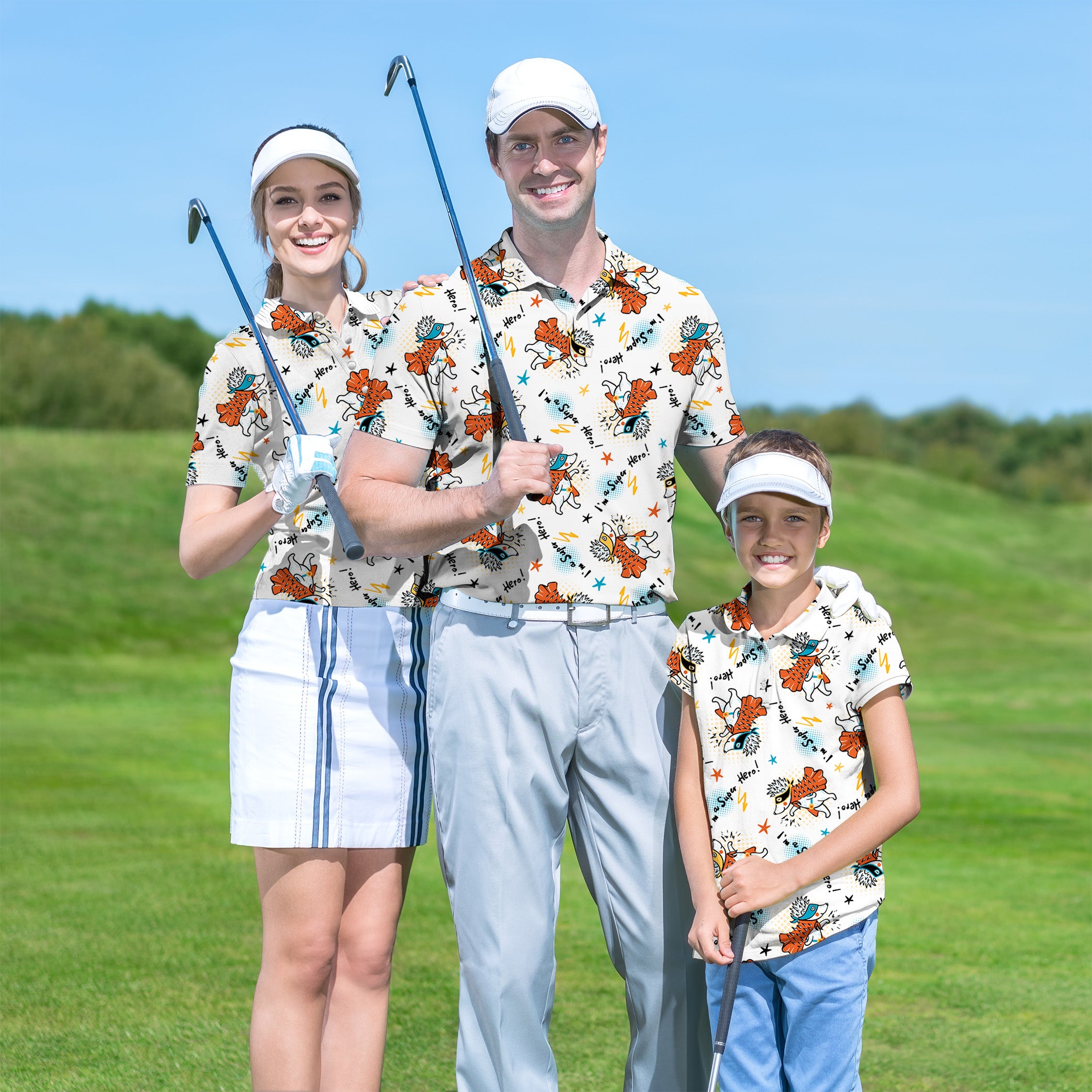 Family Handsome Hedgehog set Golf Championship Trophy tournament