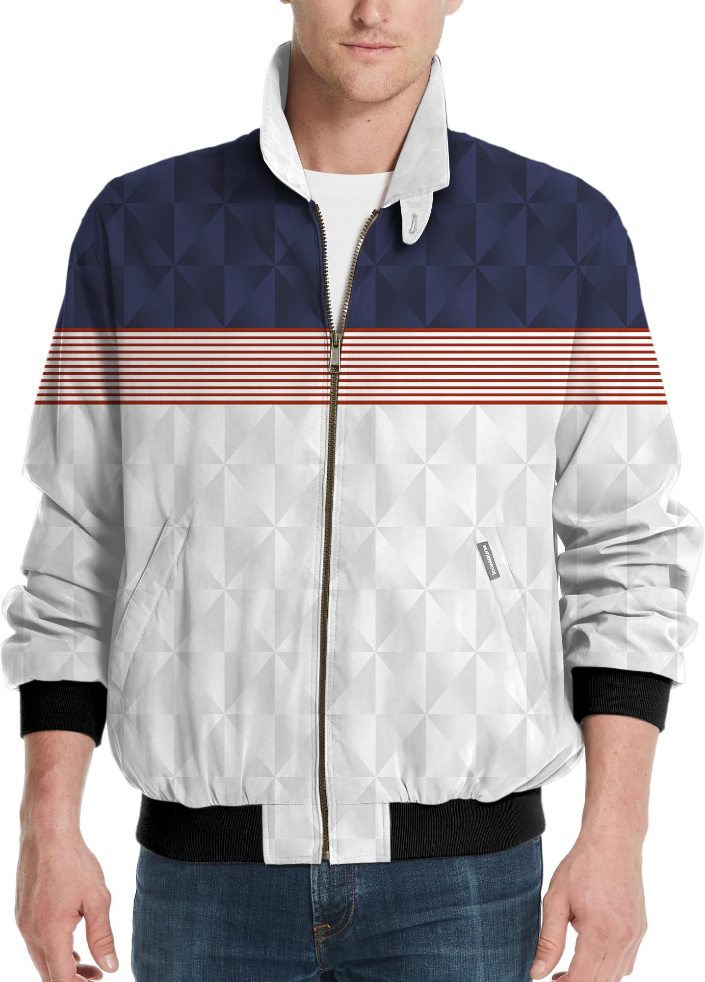 Stripe Splicing Custom Sport Team Competition Uniforms Men's Golf Windbreaker Light Jacket