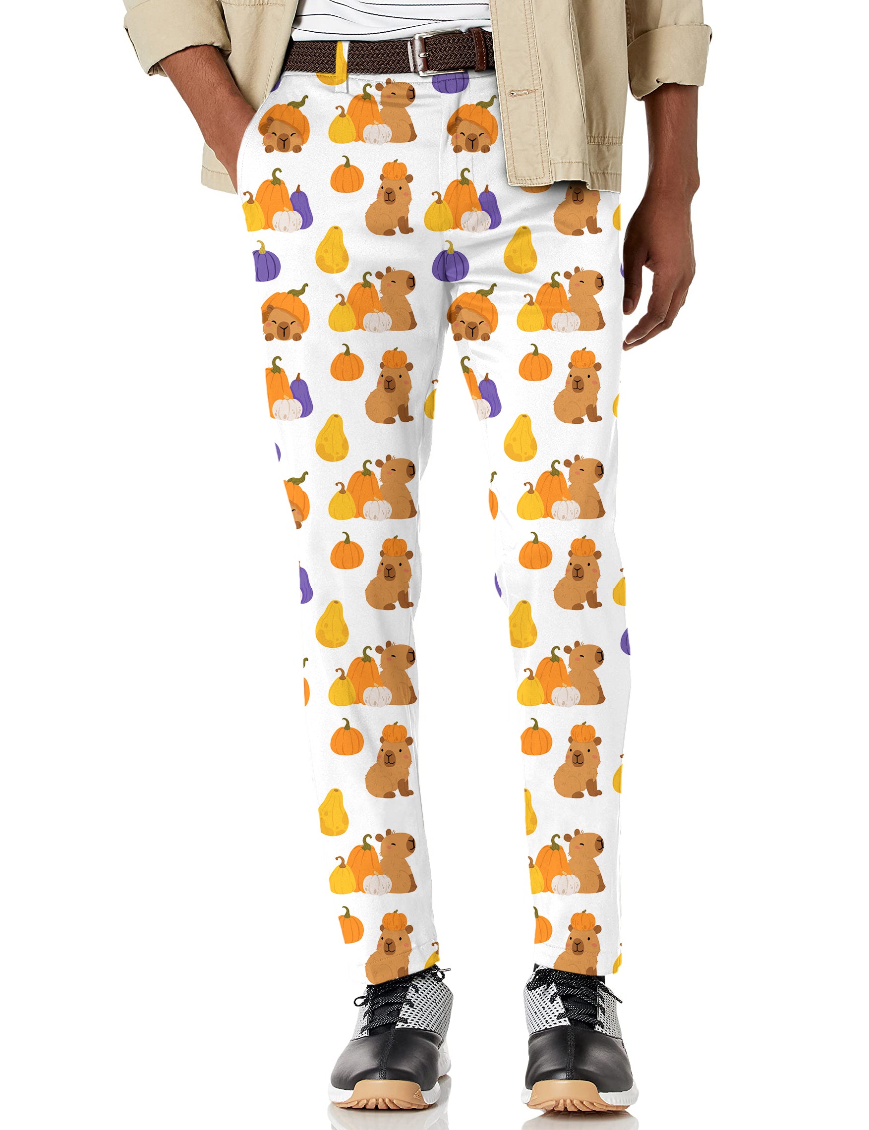 Men's Halloween Capybara Stretch Golf Pants