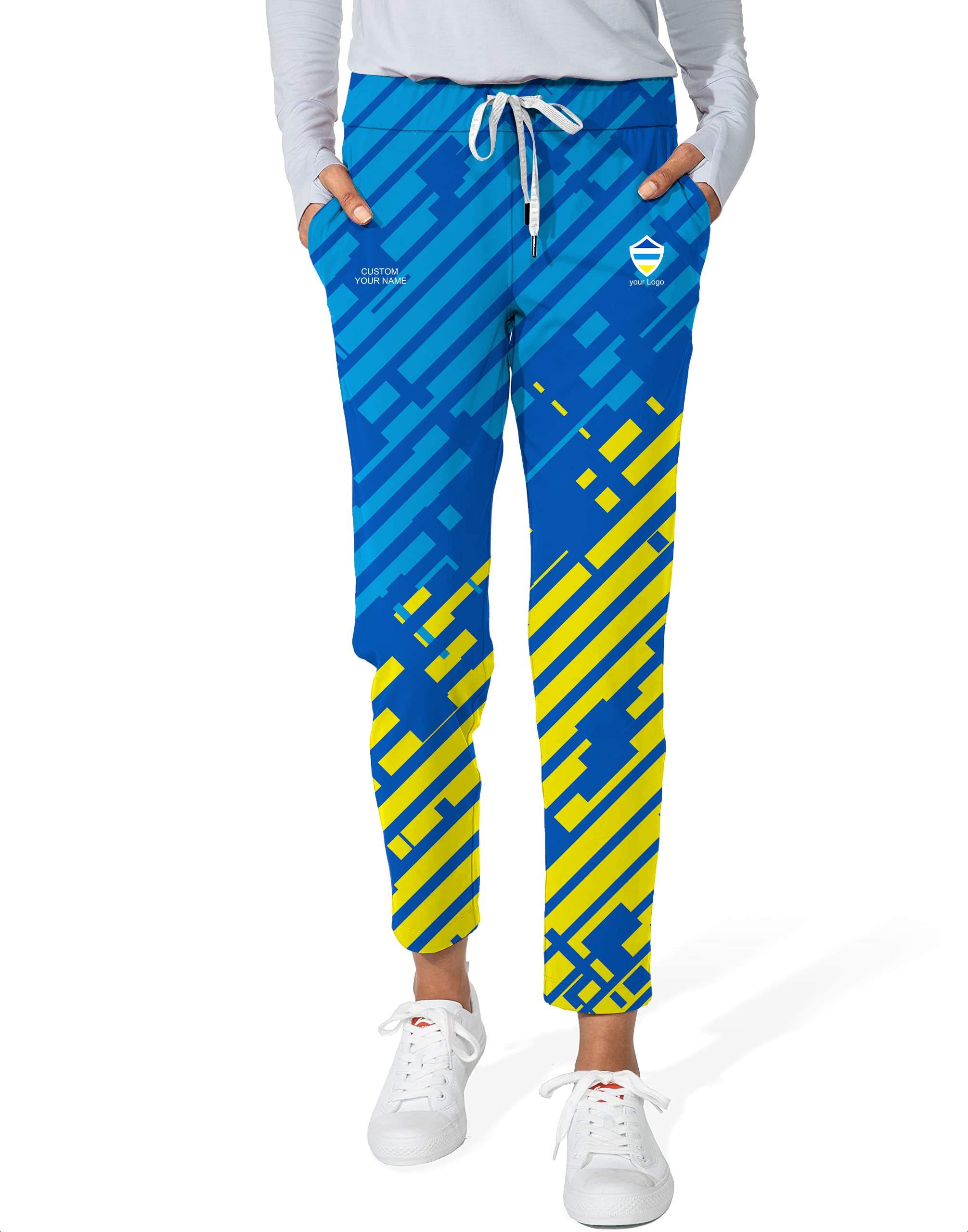 blue yellow sport Team-Women's 7/8 Stretch Ankle Golf Pants