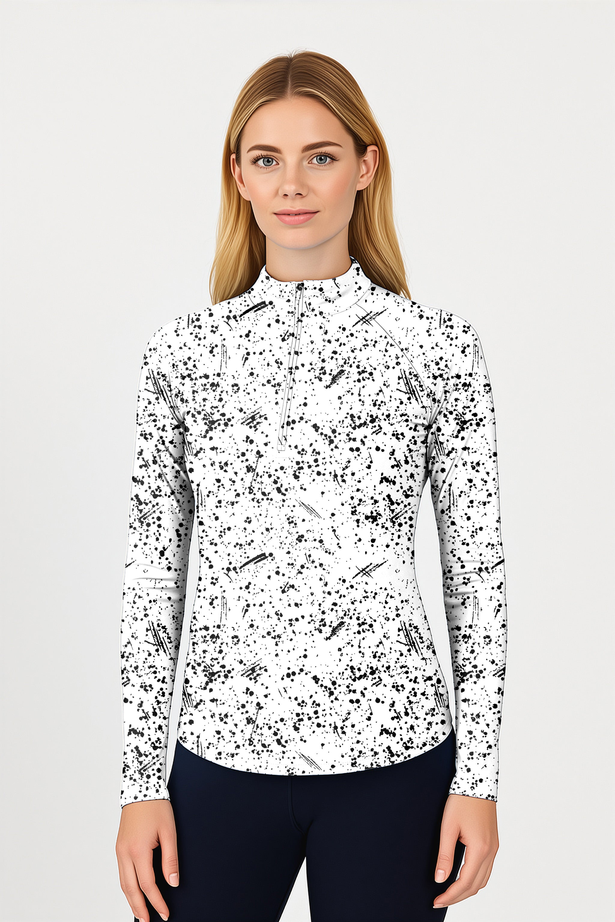 Cookies & Cream Women's Golf Active 3/4 Zipper Top Long Sleeves