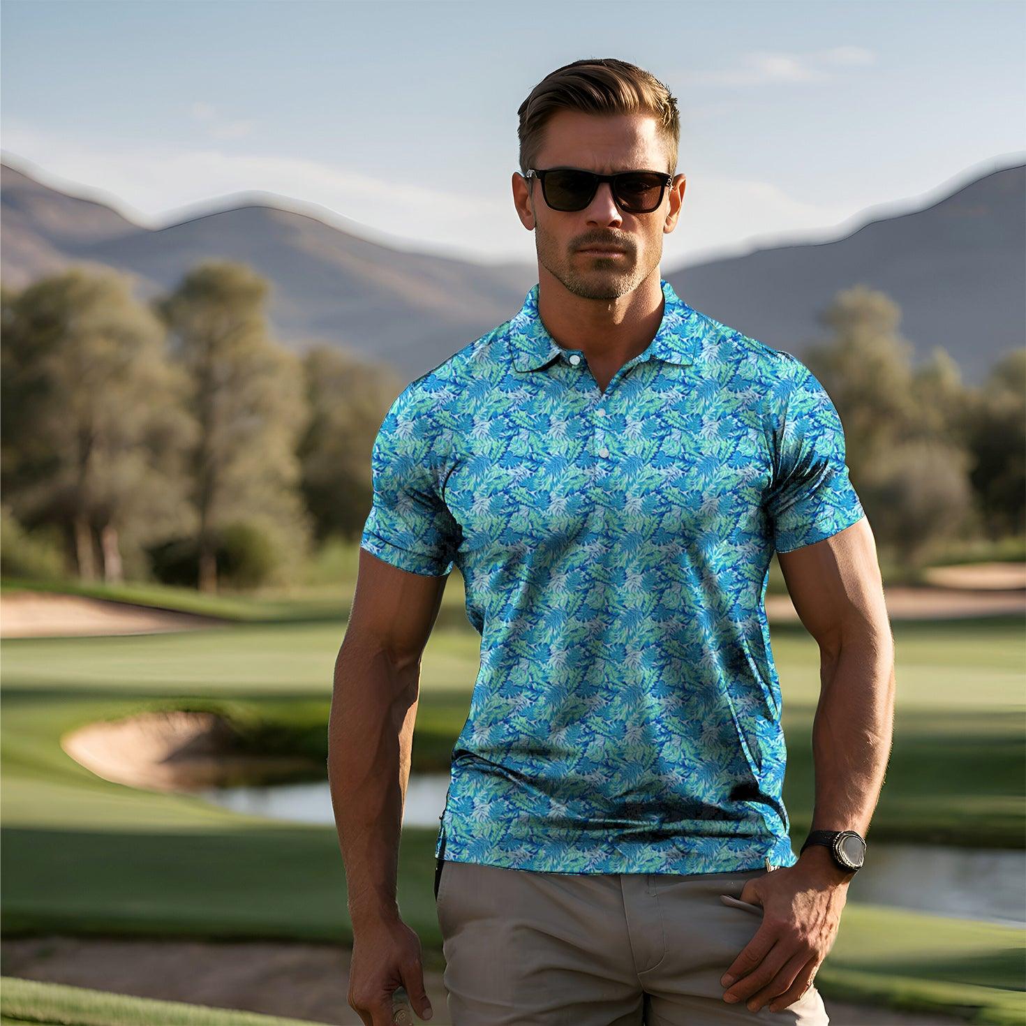 Men's Palm leaves golf polo