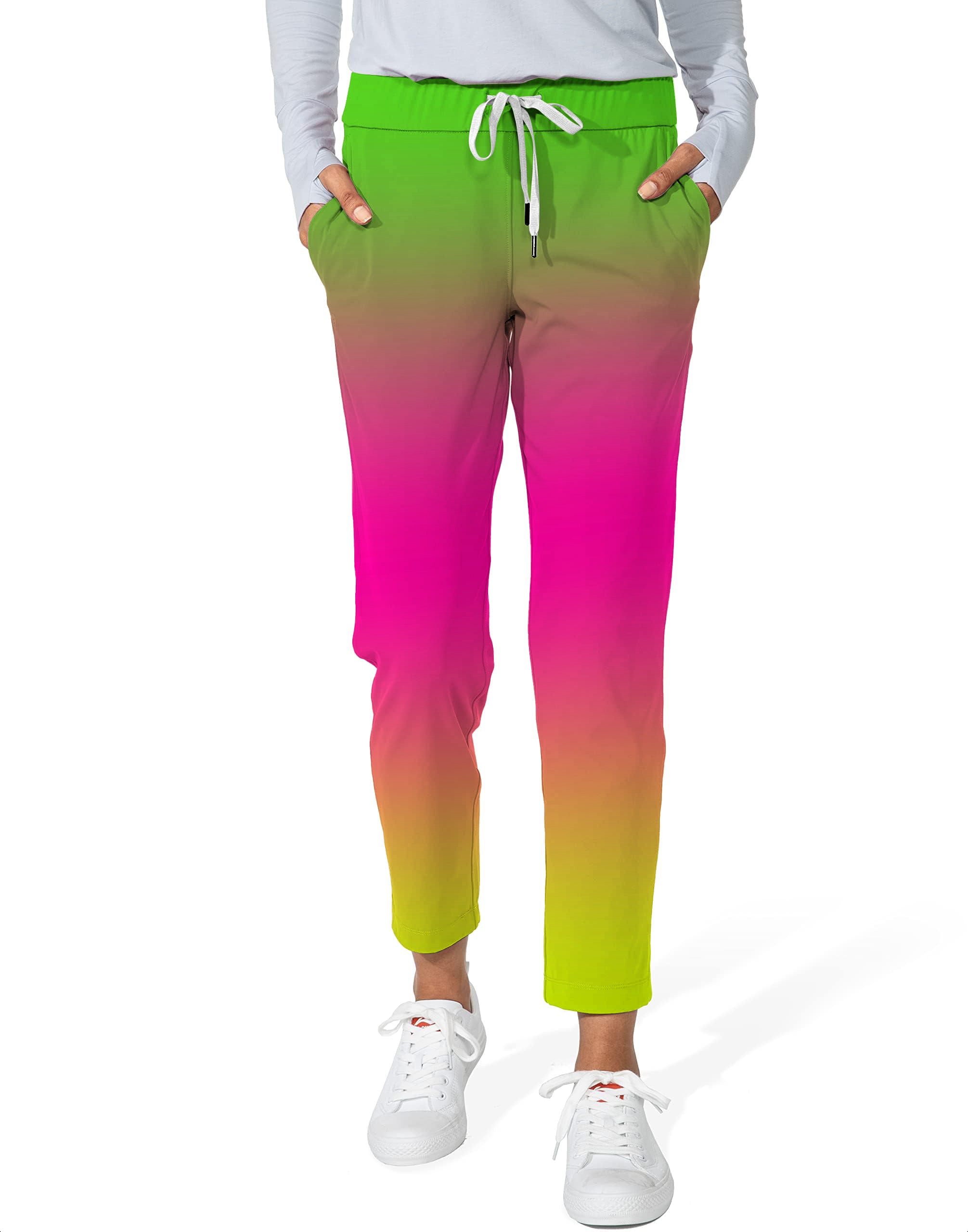 Neon Gradients-Women's 7/8 Stretch Ankle Golf Pants