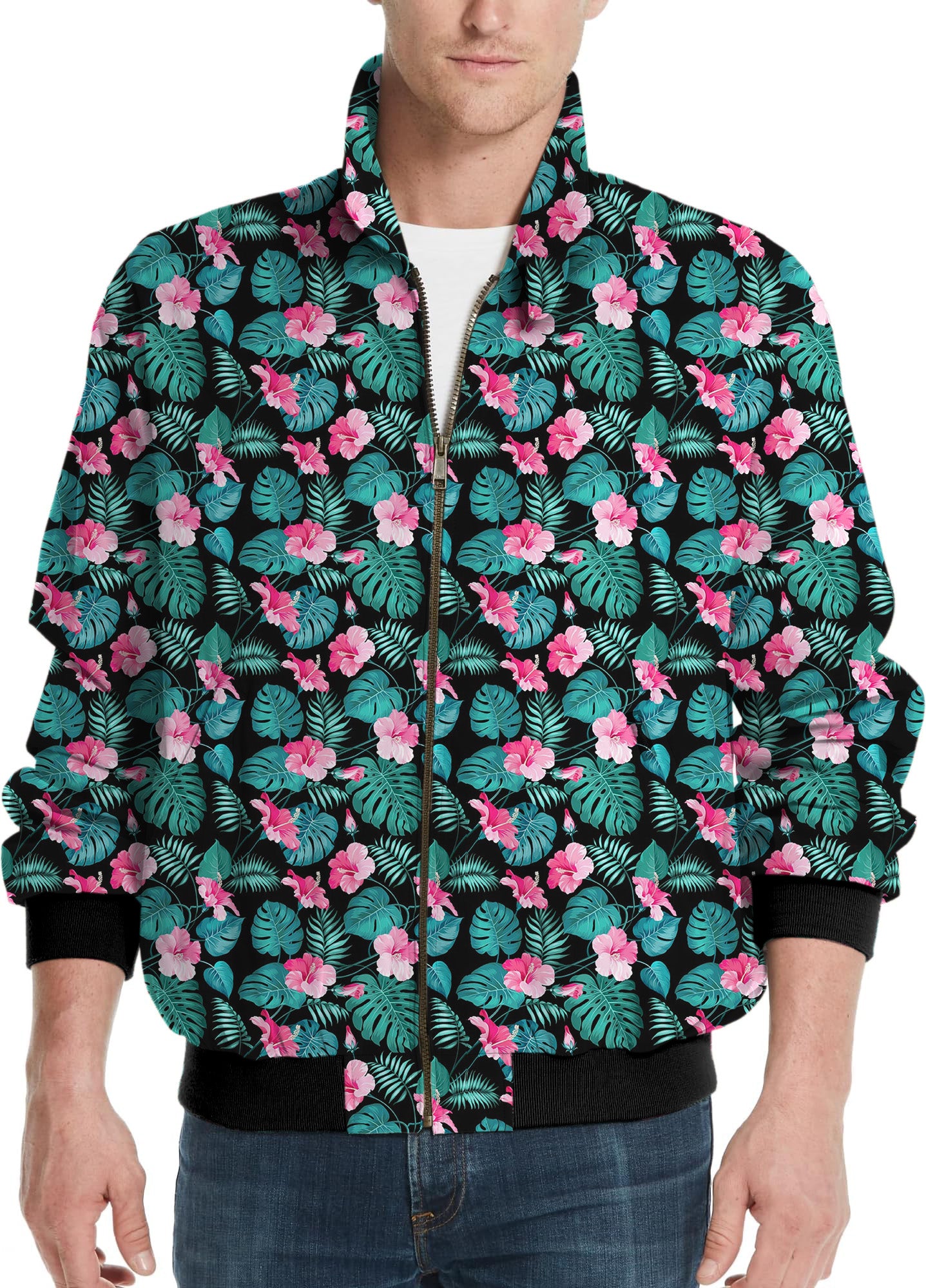 Tropic Floral-Men's Golf Windbreaker Light Jacket