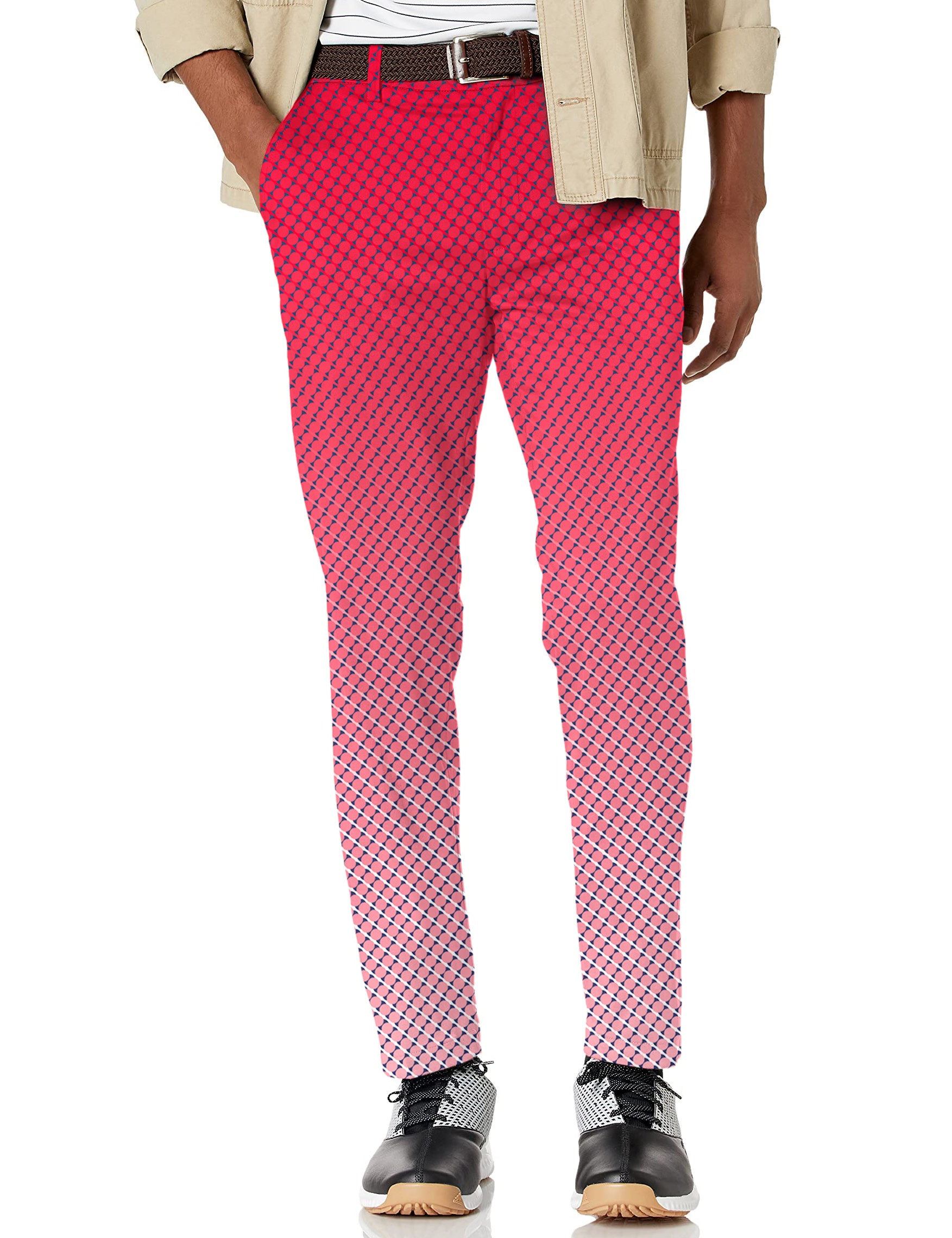 Men's Red Gradient Stretch Golf Pants