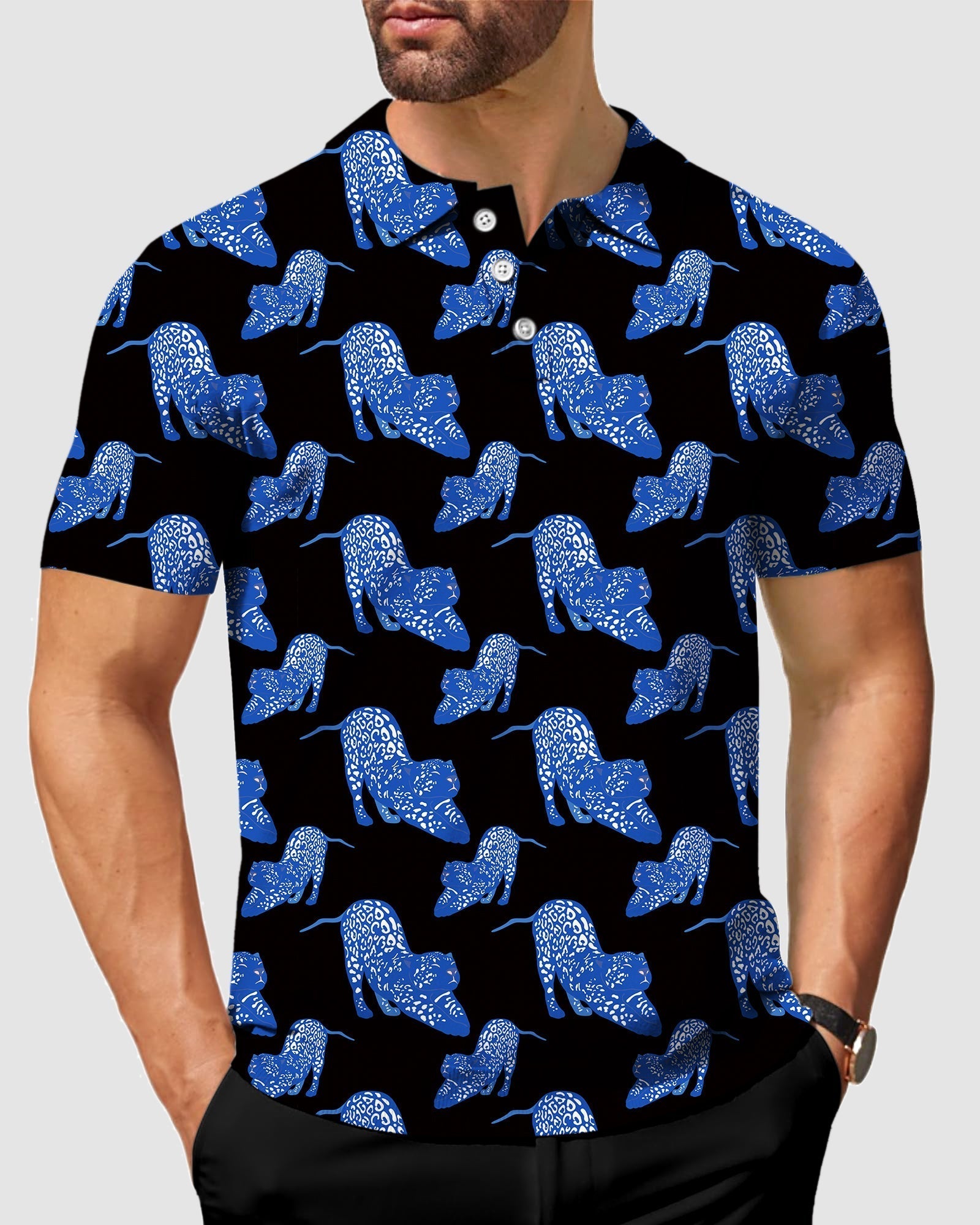 Men's Blue Jaguar Polo